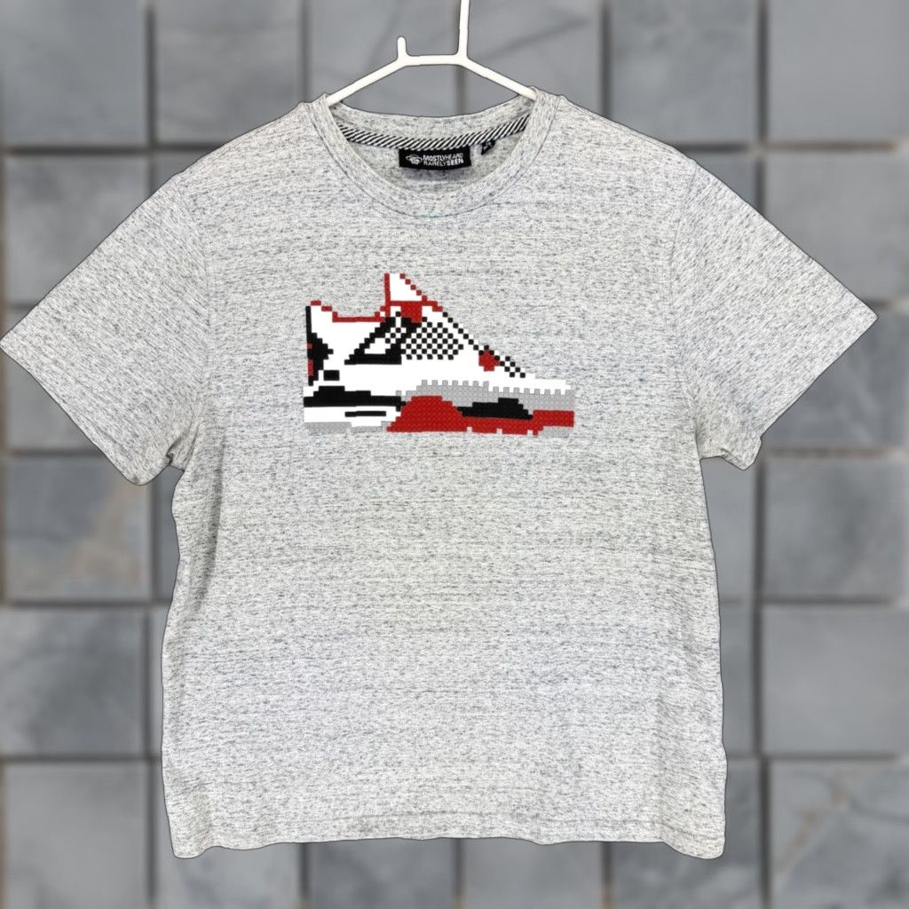 Mostly Heard Rarely Seen Mostly Heard Rarely Seen Mens T-Shirt Graphic Print Pixel Sneaker Grey Large Size US L / EU 52-54 / 3 - 1 Thumbnail