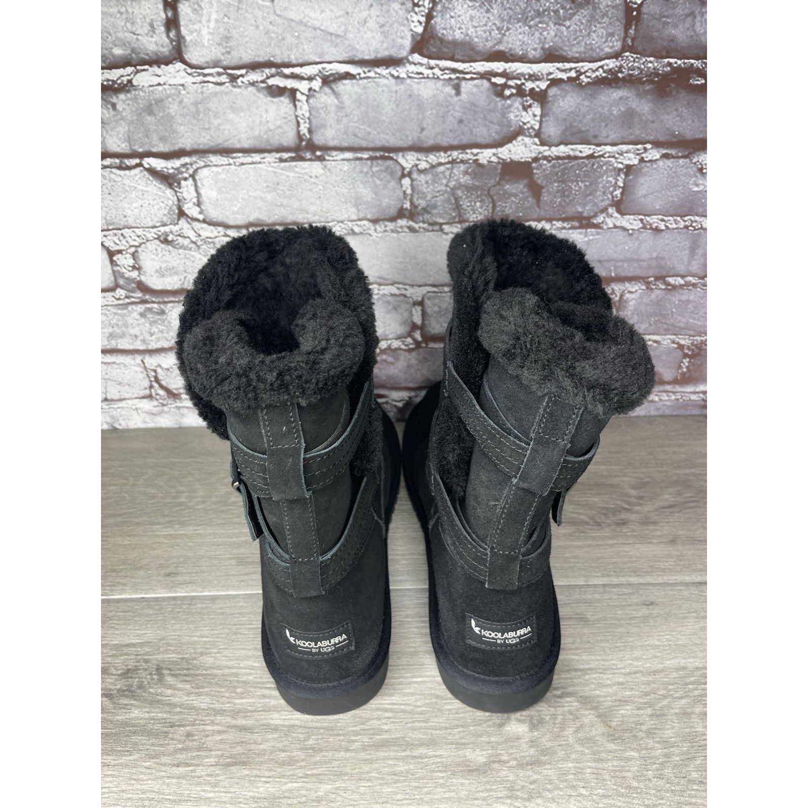 Ugg Koolaburra UGG Delene Black Suede Boots Buckle Boots Women’s Size US 10 / IT 40 - 8 Thumbnail