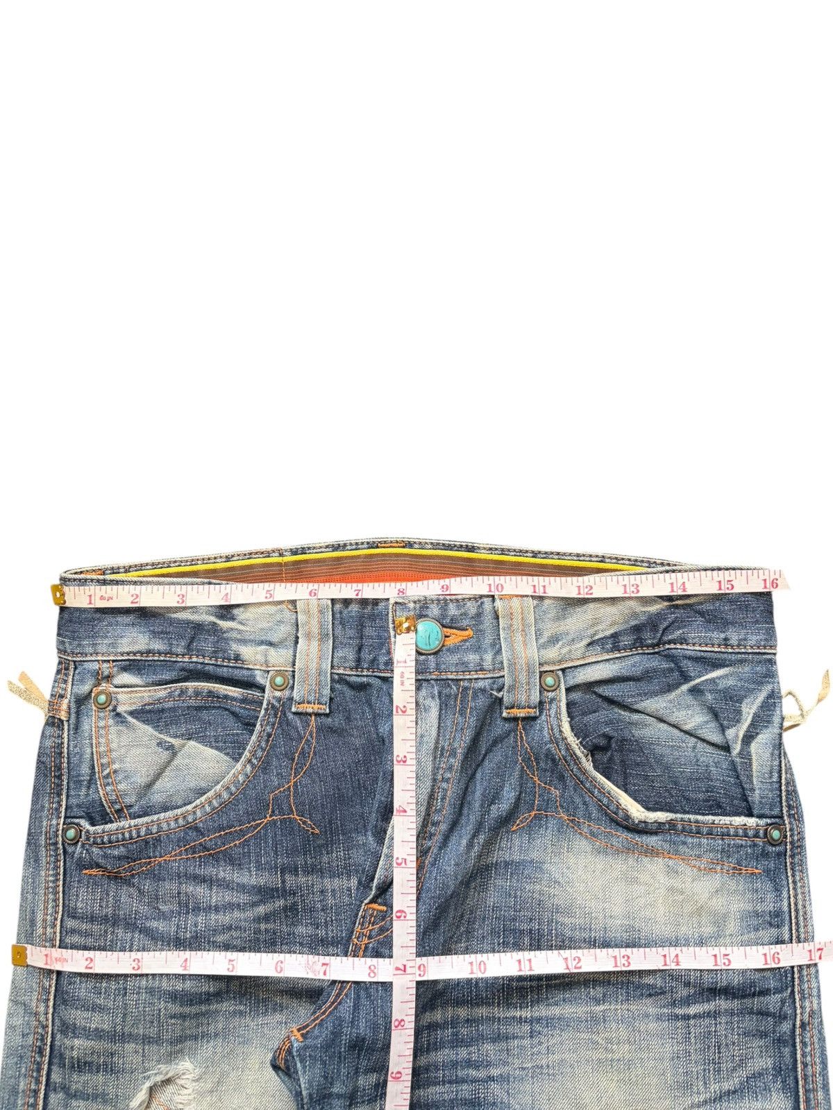 Edwin Vintage Edwin Blue Trip Distressed Flare Jeans Size US 32 / EU 48 - 6 Thumbnail