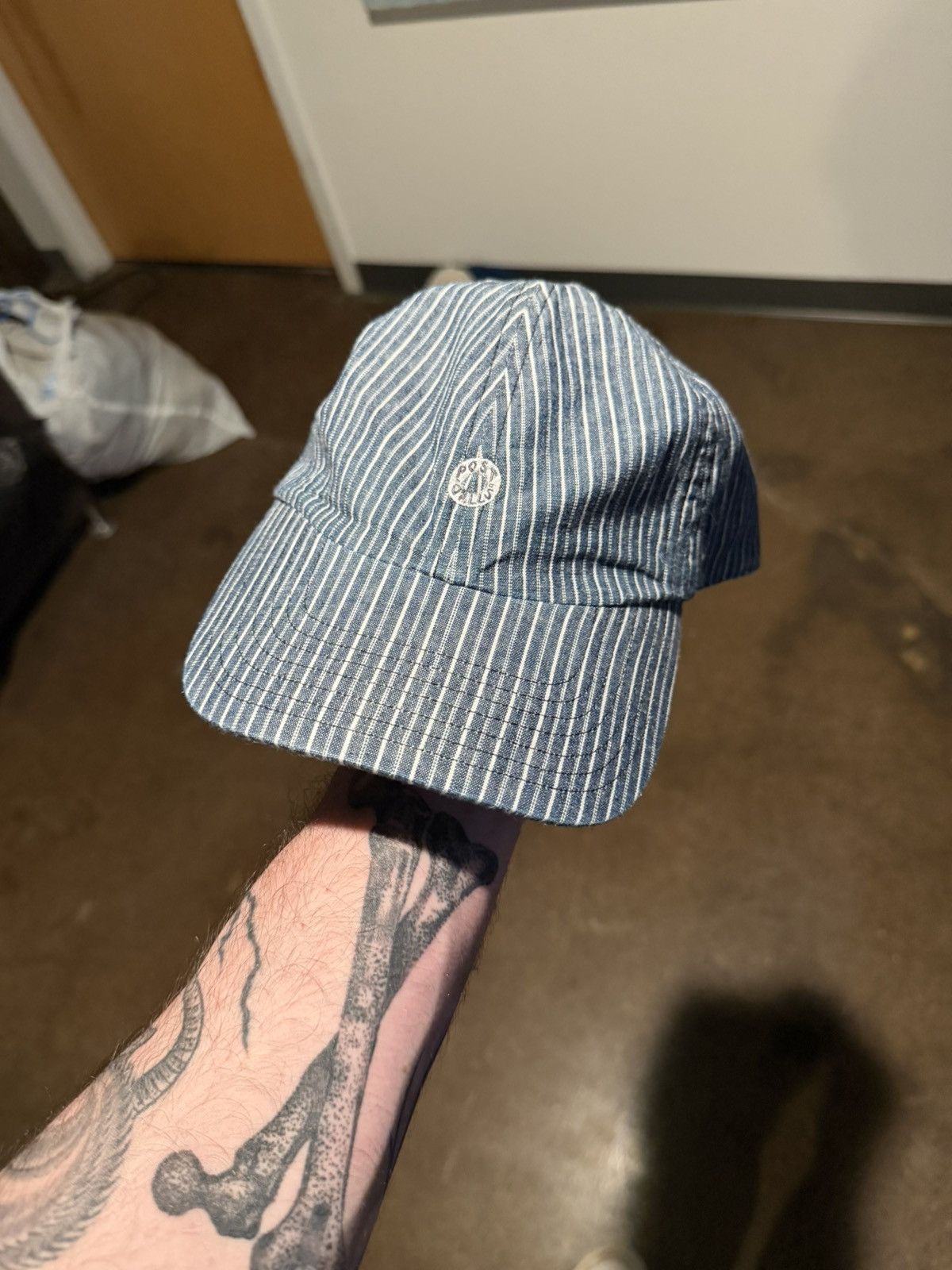 Post Overalls Post O’Alls #3903-SC POST Ball Cap : stripe chambray indigo Size ONE SIZE - 2 Thumbnail