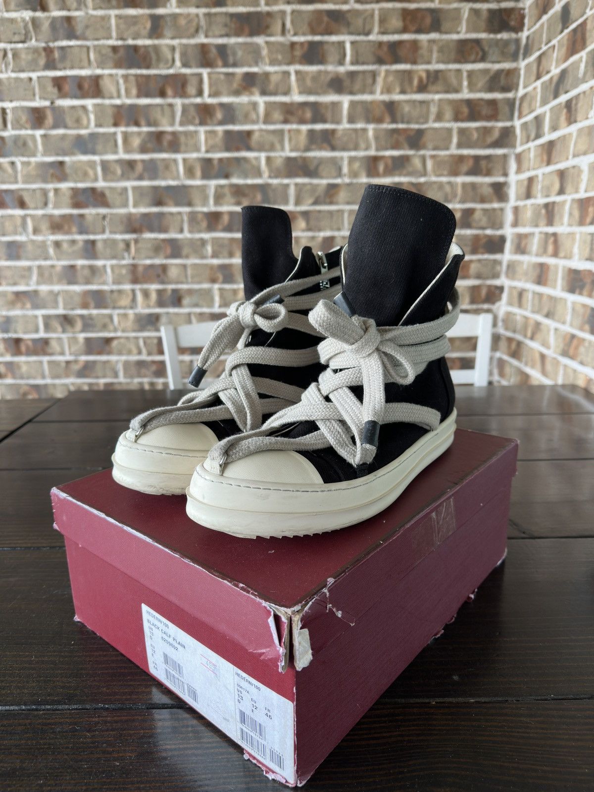 Rick Owens Luxor Hexa High Black Milk