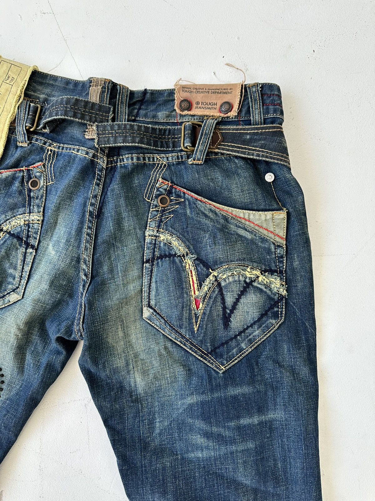 Japanese Brand Tough Jeansmith Japan Distressed Baggy Denim Jeans Size US 36 / EU 52 - 19 Thumbnail