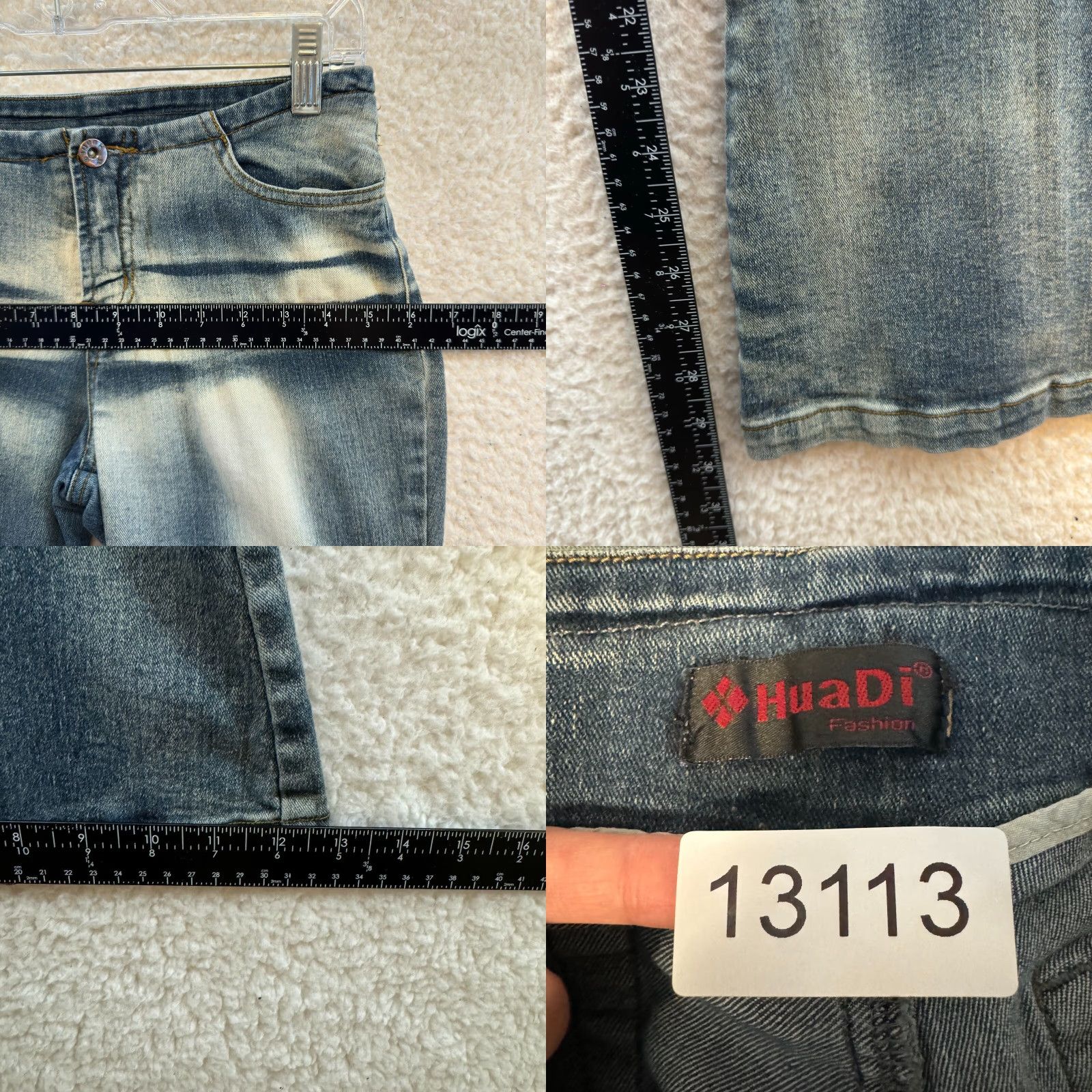 Bell Y2K Vintage Bell Bottoms Flare Jeans 4 26 Burnout 70s Hippie Boho Festival Rave Womens Girls Burnout Look Hippy Blue Hua Di Regular Inseam 30 Size 27" / US 4 / IT 40 - 8 Thumbnail