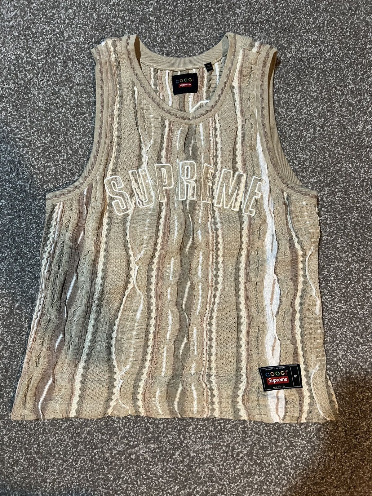 image of Coogi Basketball Jersey in Tan, Men's (Size Small)
