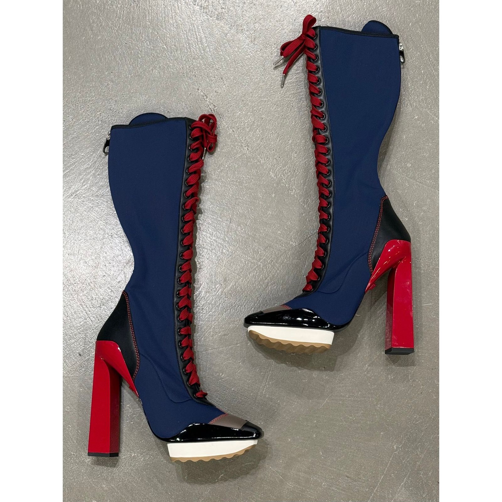 Versace S/S2017 Versace iconic runway neoprene multi color high boot Size US 9 / IT 39 - 1 Thumbnail