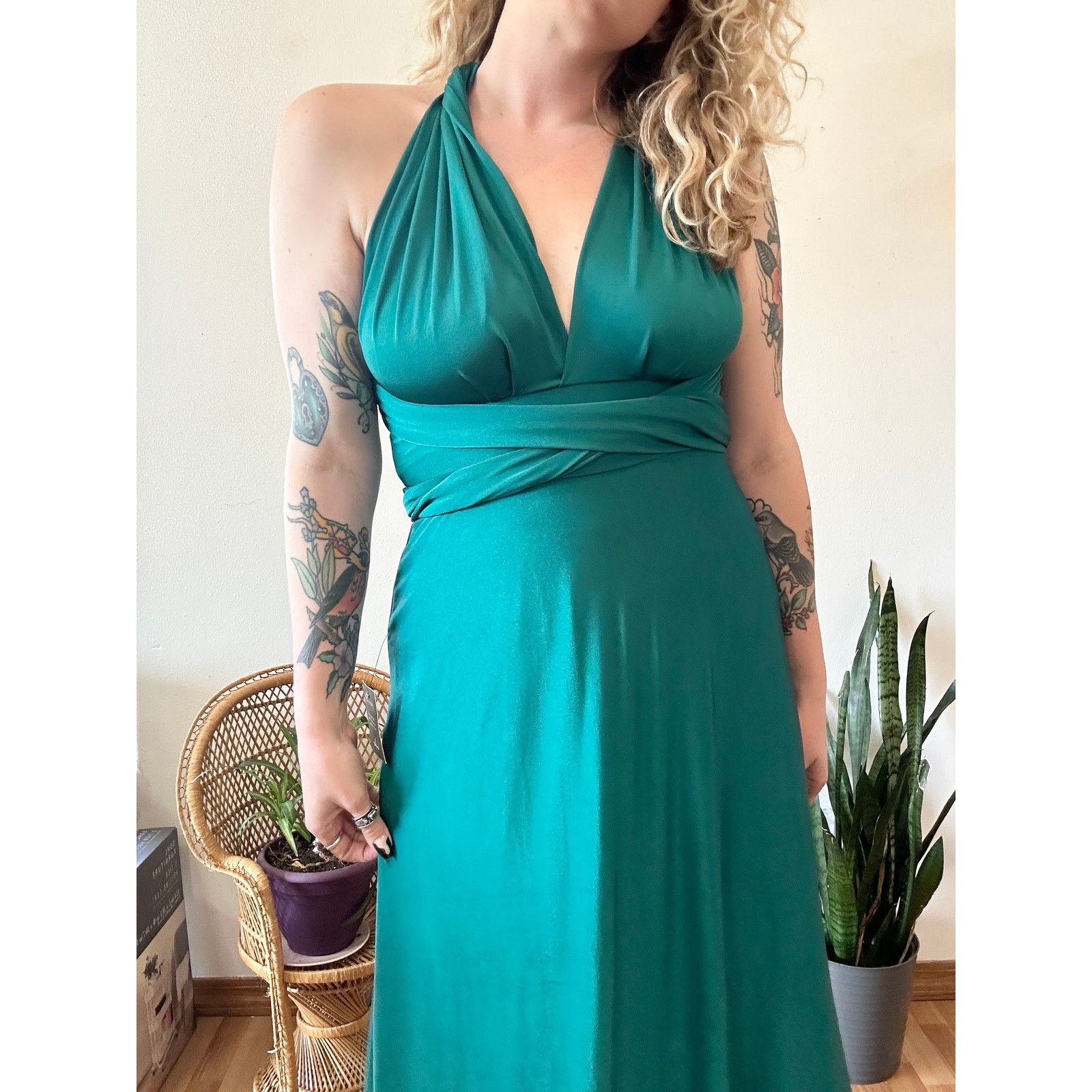Other Lulu’s Dark Teal Convertible Strap Gown size Large Size L / US 10 / IT 46 - 2 Thumbnail