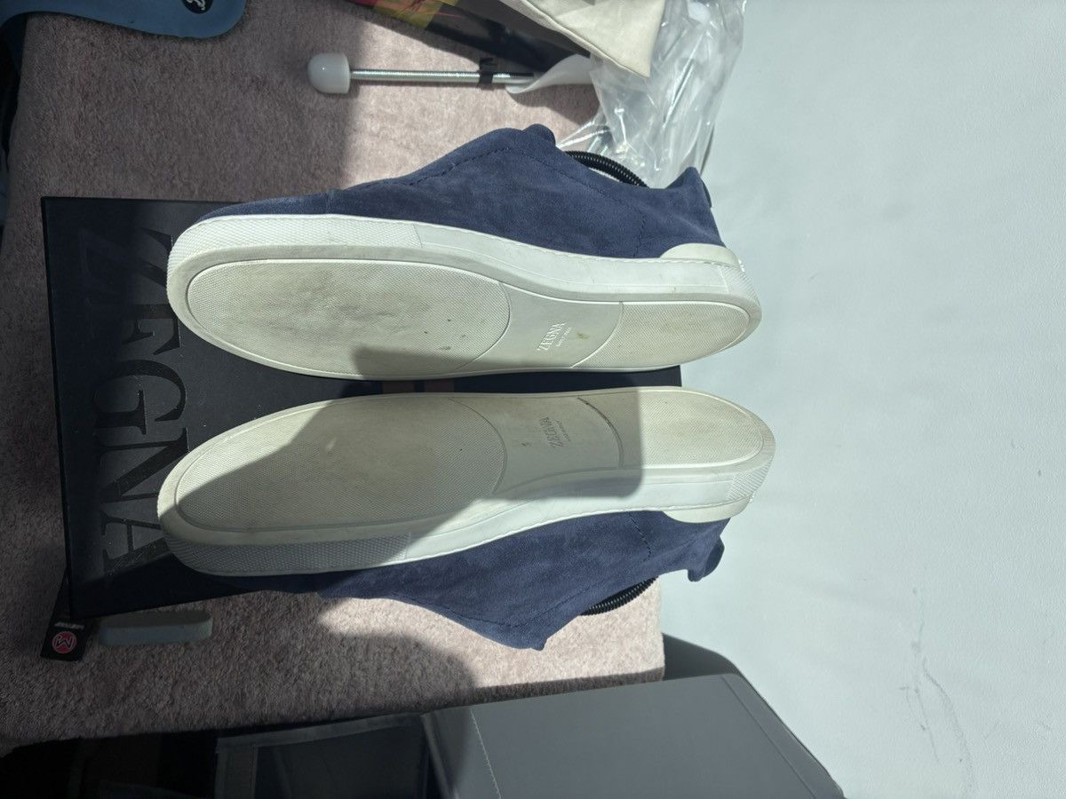 Ermenegildo Zegna Zegna blue suede triple stitch uk 10.5 eu 44.5 Size US 11.5 / EU 44-45 - 3 Thumbnail