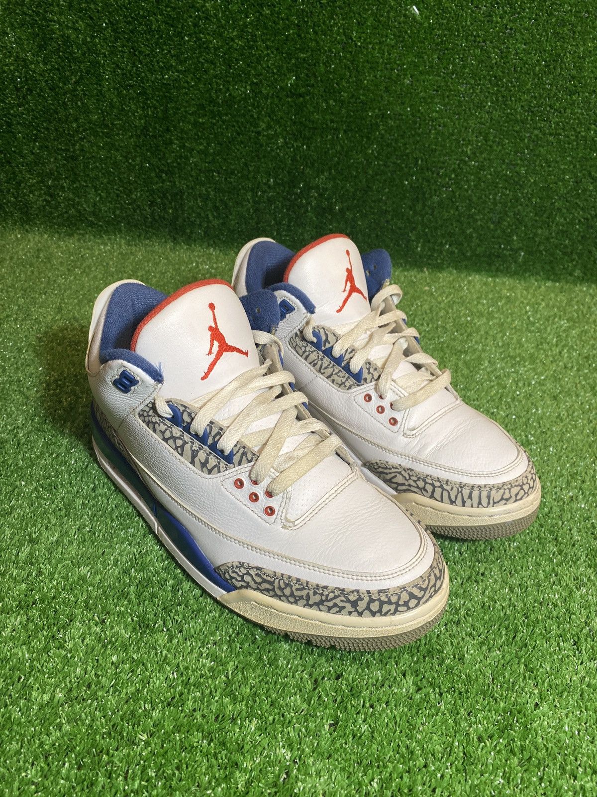 image of Jordan Brand Retro 3 “True Blue” Shoes in White, Men's (Size 9)