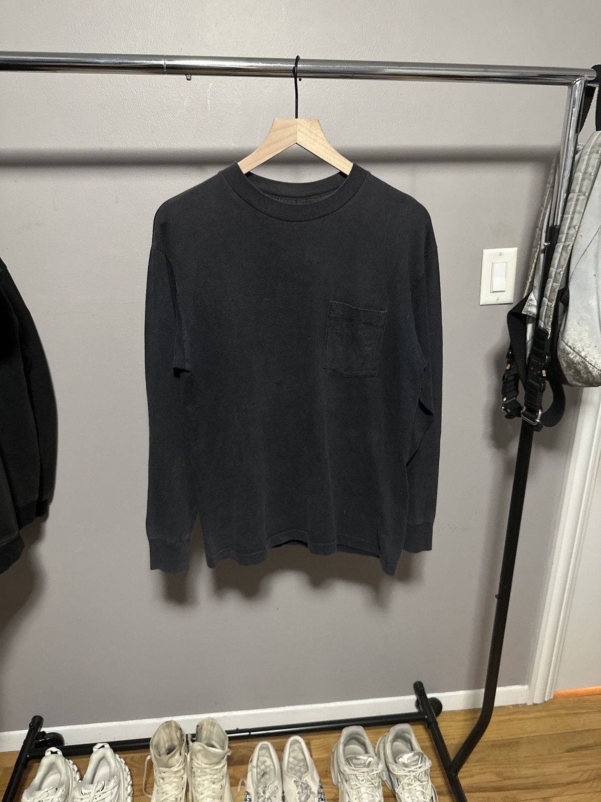 image of Sold Faded Chrome Hearts Cemetery Long Sleeve in Black, Men's (Size Medium)