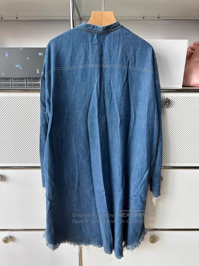 Acne Studios Acne Studios Blue Frayed Edge Shirt Jacket Size XS / US 0-2 / IT 36-38 - 2 Thumbnail
