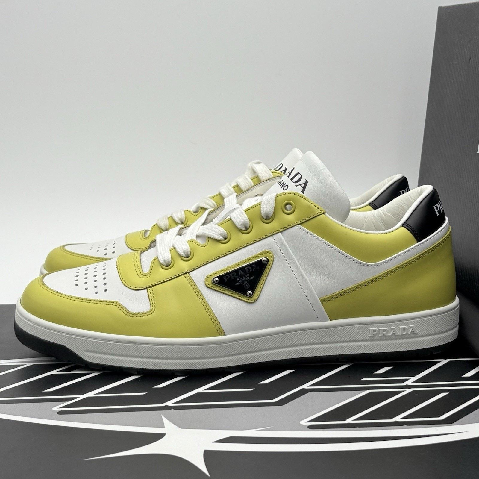 Prada Prada Downtown Low Leather ' Bianco Cedro ' | WORN ONCE! Size US 9 / EU 42 - 1 Thumbnail