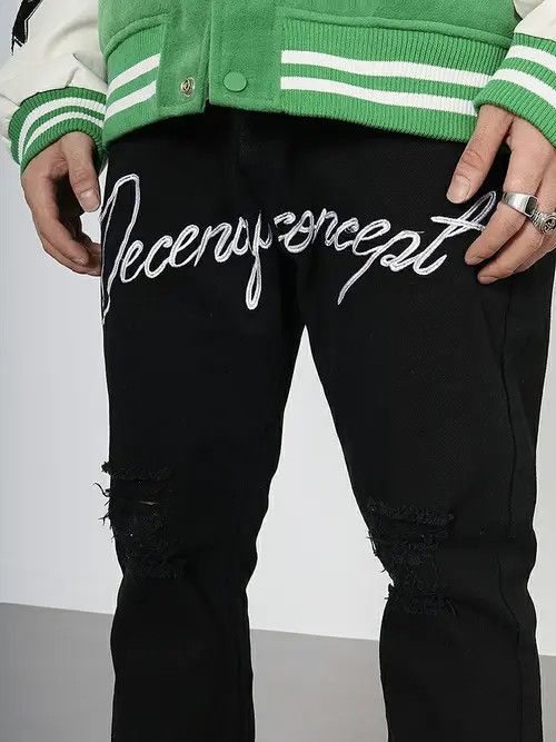 Jean High street vintage ripped and blasted straight baggy jeans Size US 34 / EU 50 - 2 Thumbnail