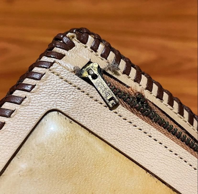 Vintage Vintage 1990s Handcrafted Leather Tan Wallet Mason Size ONE SIZE - 5 Thumbnail