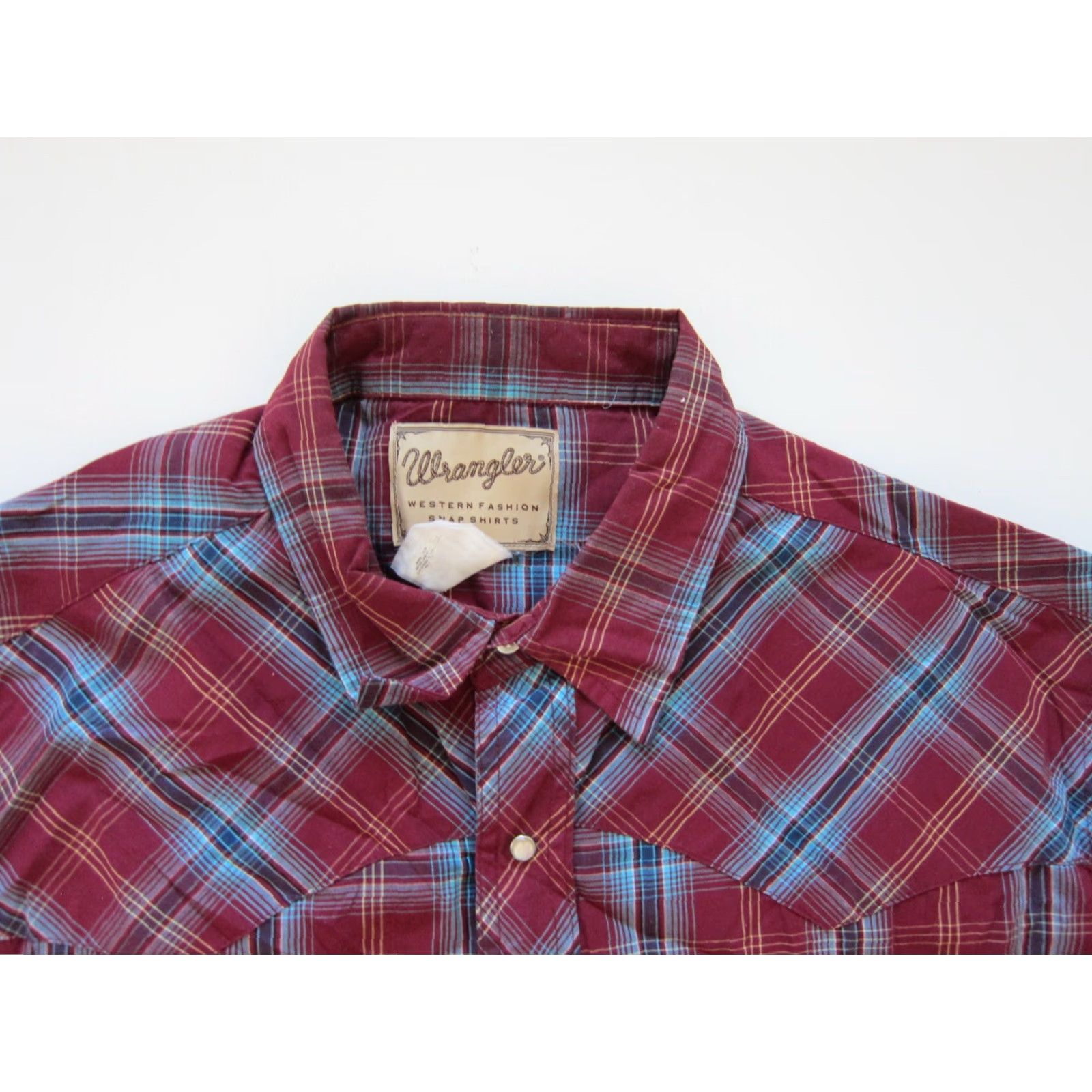 Wrangler VINTAGE Wrangler Shirt Western Long Sleeve Cotton Snap Red Blue Plaid 2XL Men Mens Boys Girls Size US XXL / EU 58 / 5 - 5 Thumbnail
