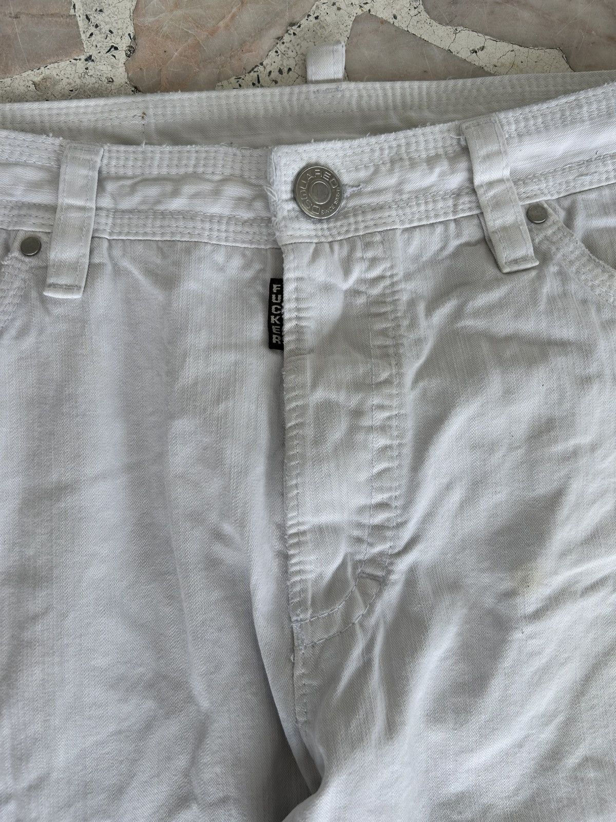 Dsquared2 Motherfucker Denim Dsquared Italy White Vintage Size US 33 - 5 Thumbnail