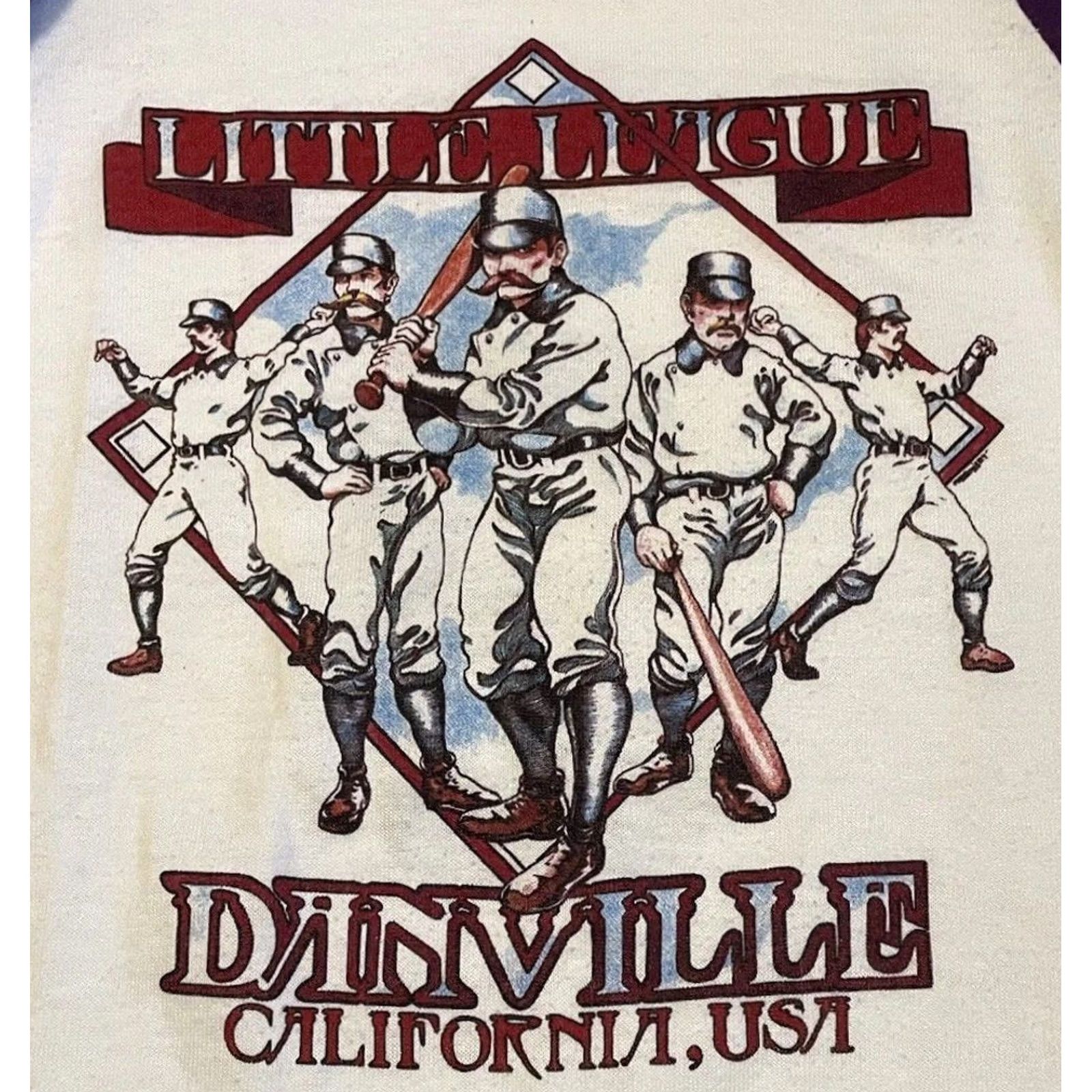 Vintage VINTAGE Danville Little League Shirt XS Purple 3/4 Sleeve Baseball College USA MLB 80s 90s Track Shit? Size US XS / EU 42 / 0 - 3 Thumbnail