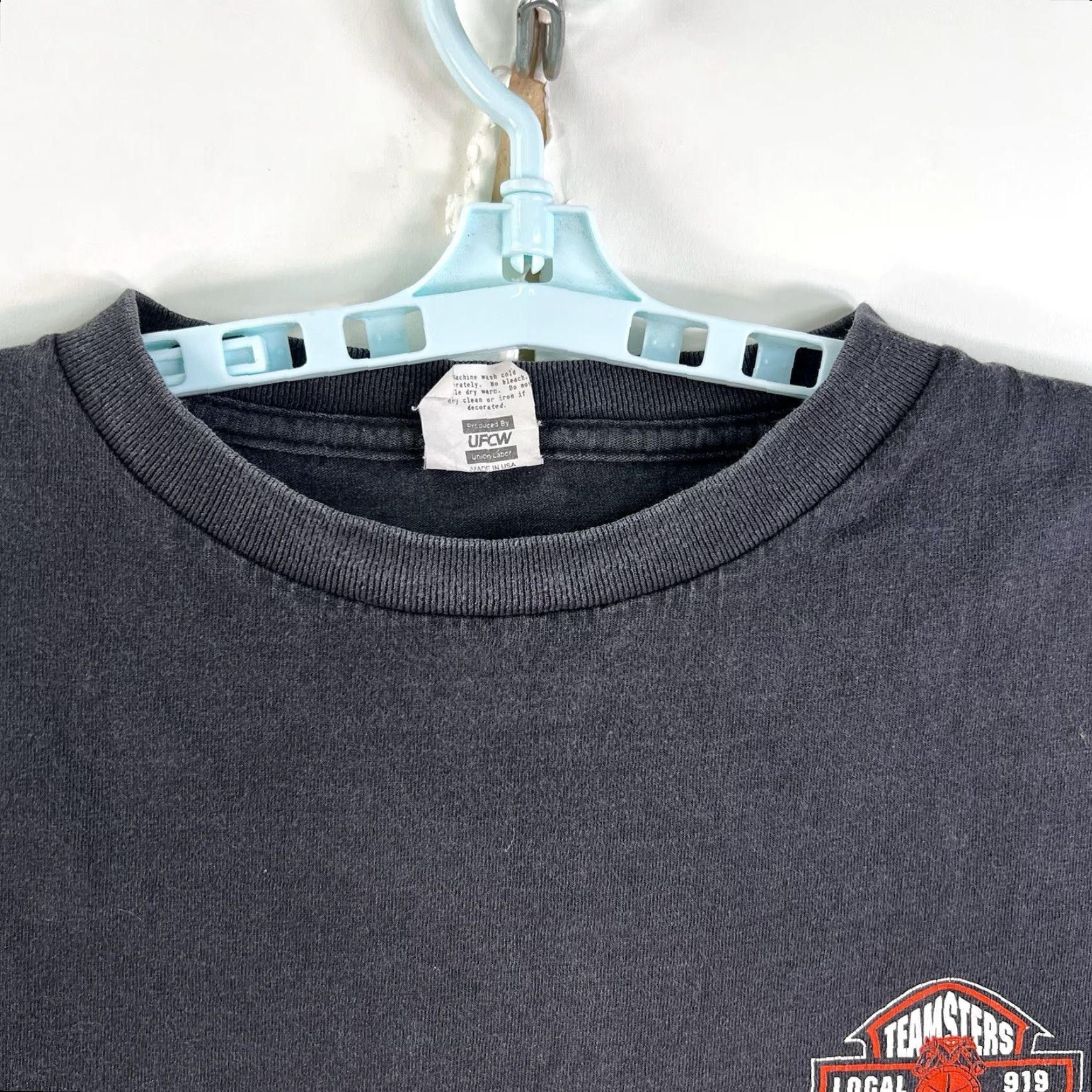 Vintage VINTAGE Union Line Teamsters Local 919 Houston TX T-Shirt Mens 3XL Black Union Pride 90s Labor Union Classic Graphic Print Short Sleeve Size US XXL / EU 58 / 5 - 4 Thumbnail