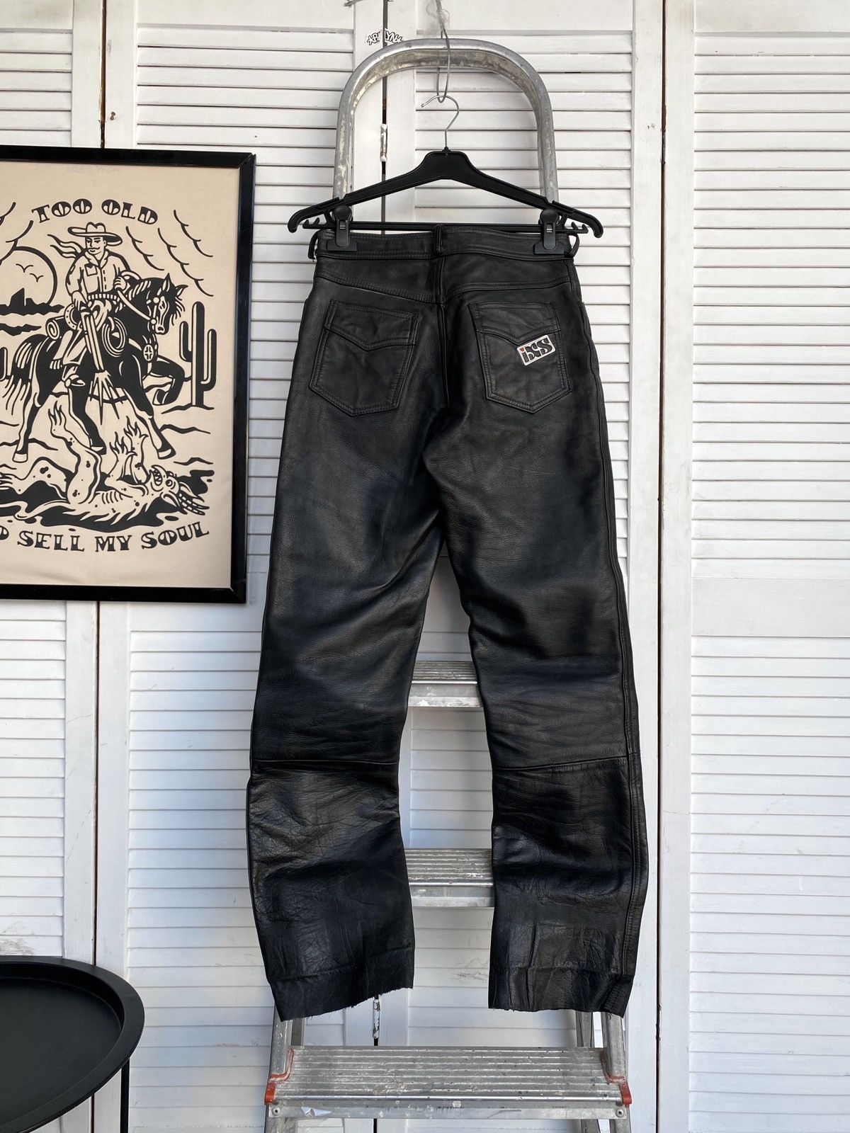 Leather × Vintage Vintage IXS Leather Pants Black Riding Y2K Archival Size US 27 - 3 Thumbnail