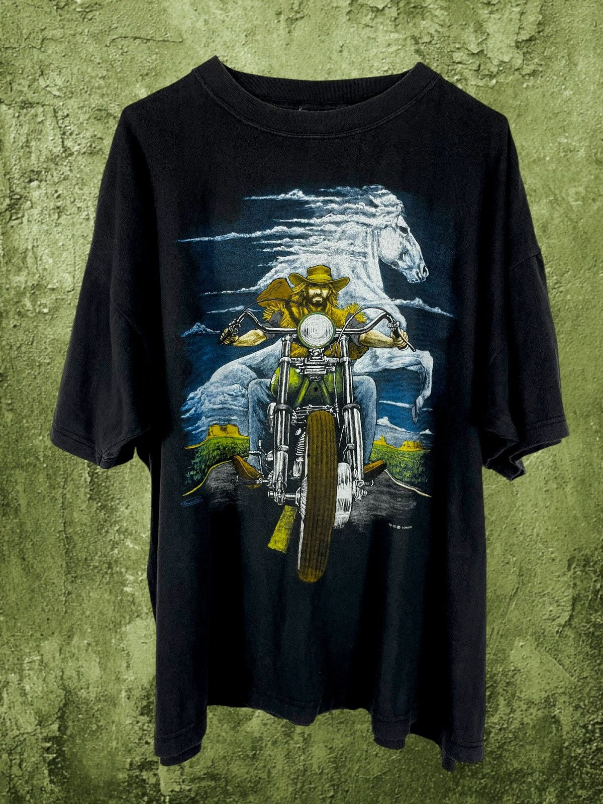 Vintage Vintage Zip It London Cowboy Biker Horse Graphic Tee Size US XL / EU 56 / 4 - 1 Thumbnail