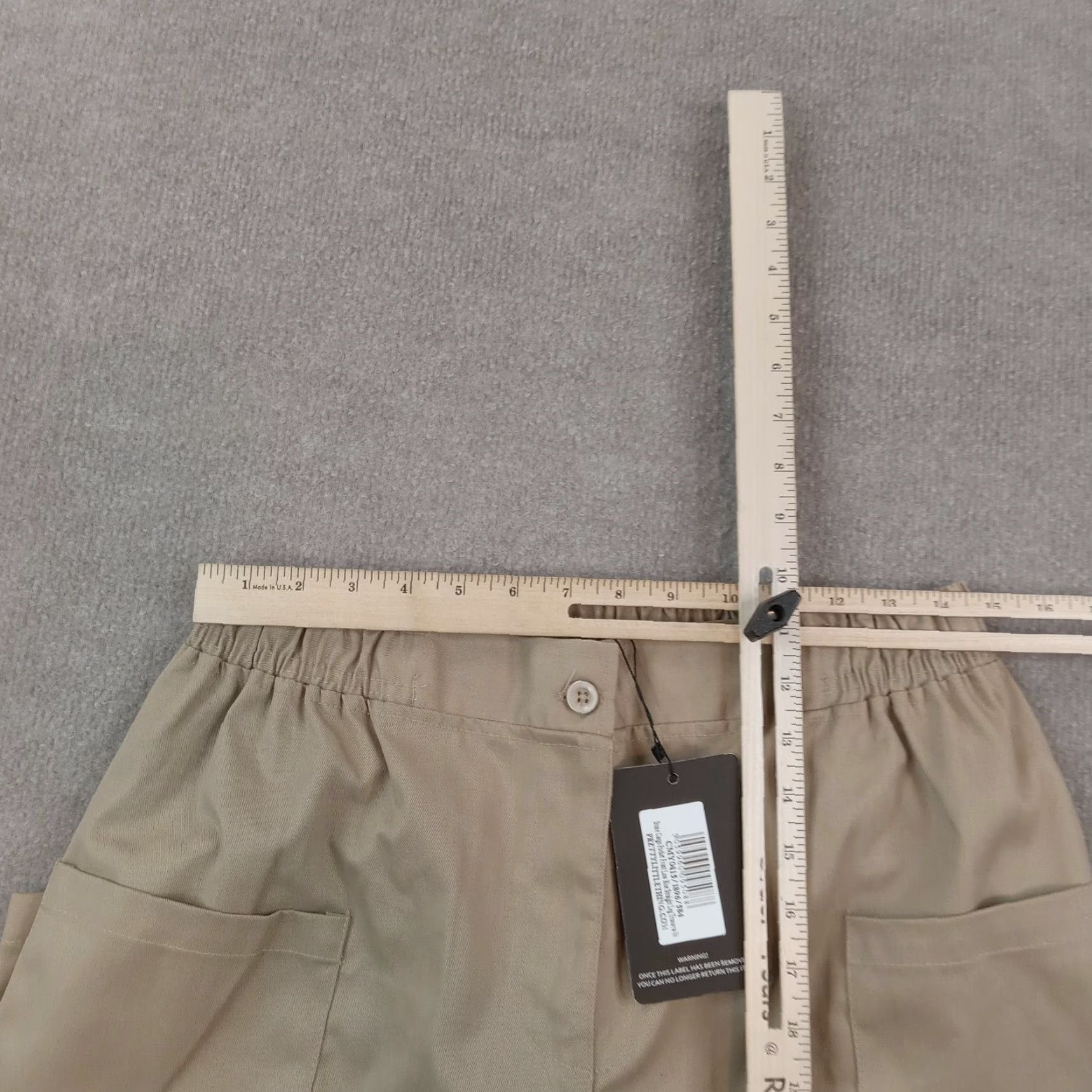 PrettyLittleThing Pretty Little Thing Brown Cargo Pants Womens 12 Ankle Wide Leg Stretch Cotton Size 34" / US 12 / IT 48 - 4 Thumbnail