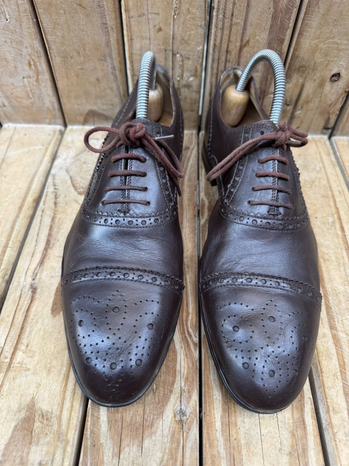 Gucci Gucci brown Cap Toe Leather Men's Dress Shoes UK 6 USA 6.5 Size US 6.5 / EU 39-40 - 4 Thumbnail
