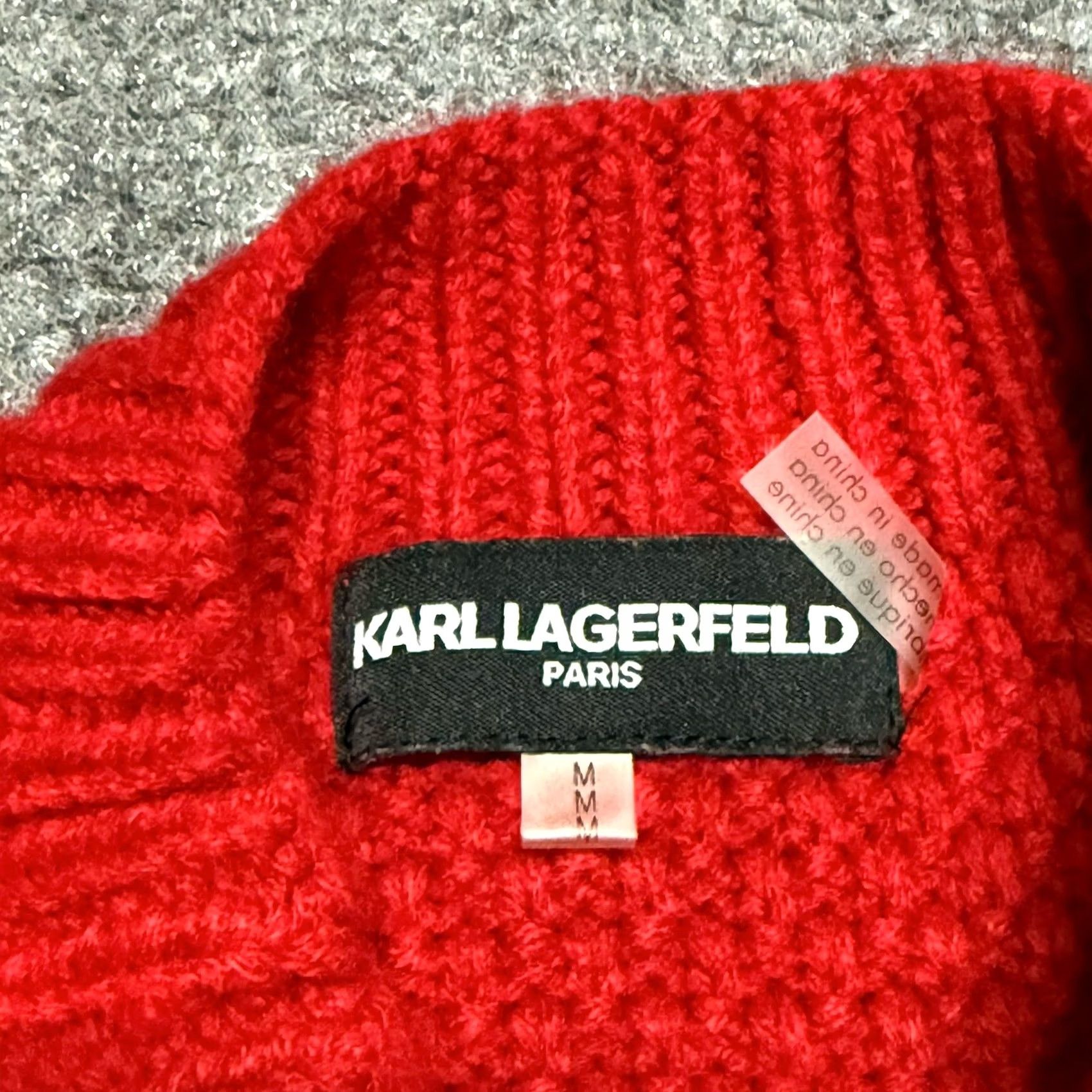 Karl Lagerfeld Karl Lagerfeld Paris Sweater Womens M Red Knit Top Pullover Acrylic Knit Regular Size M / US 6-8 / IT 42-44 - 3 Thumbnail