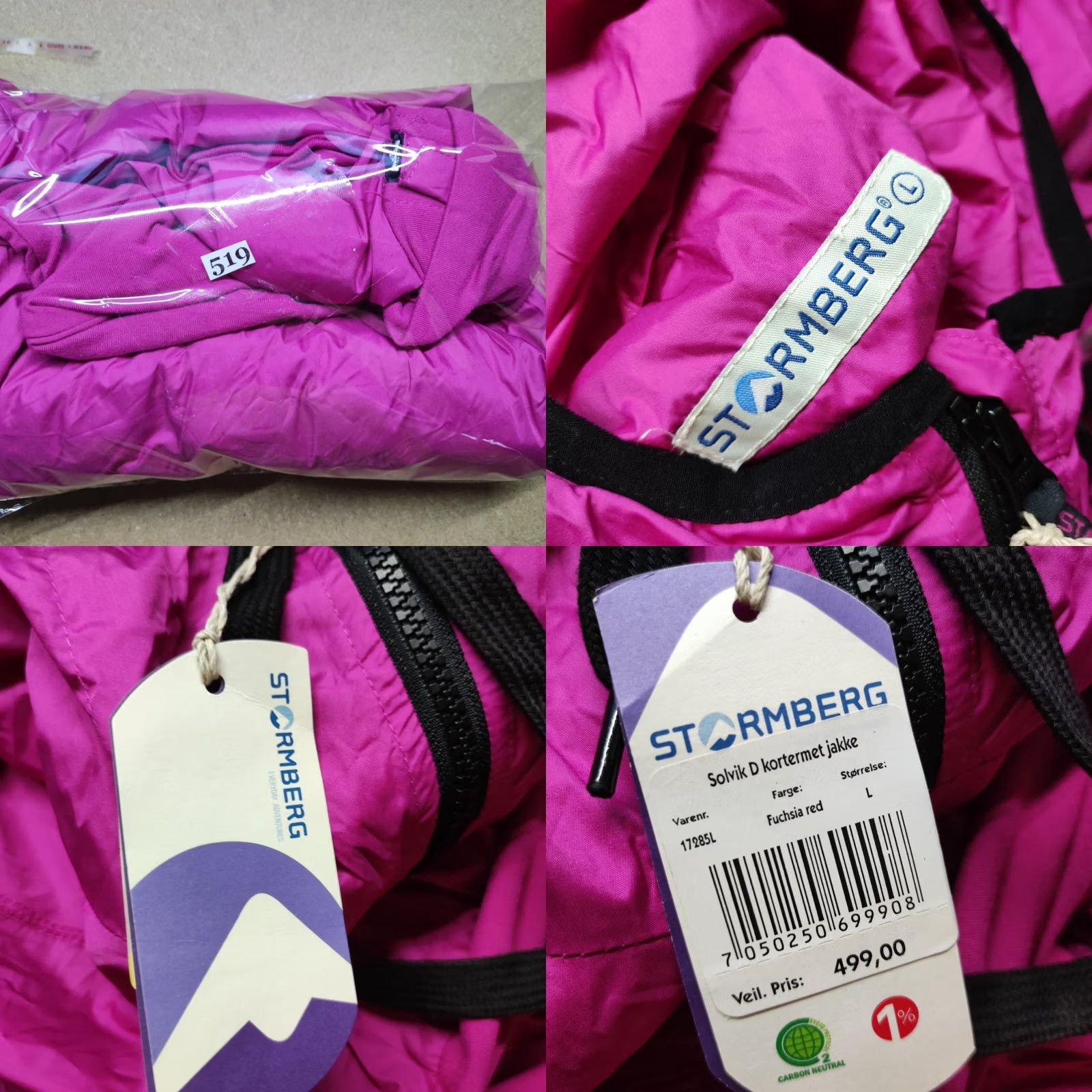 Vintage Stormberg Womens Jacket Pink Short Sleeves Full Zip Hooded Running Solvik Size L Size 36" / US 14 / IT 50 - 8 Thumbnail