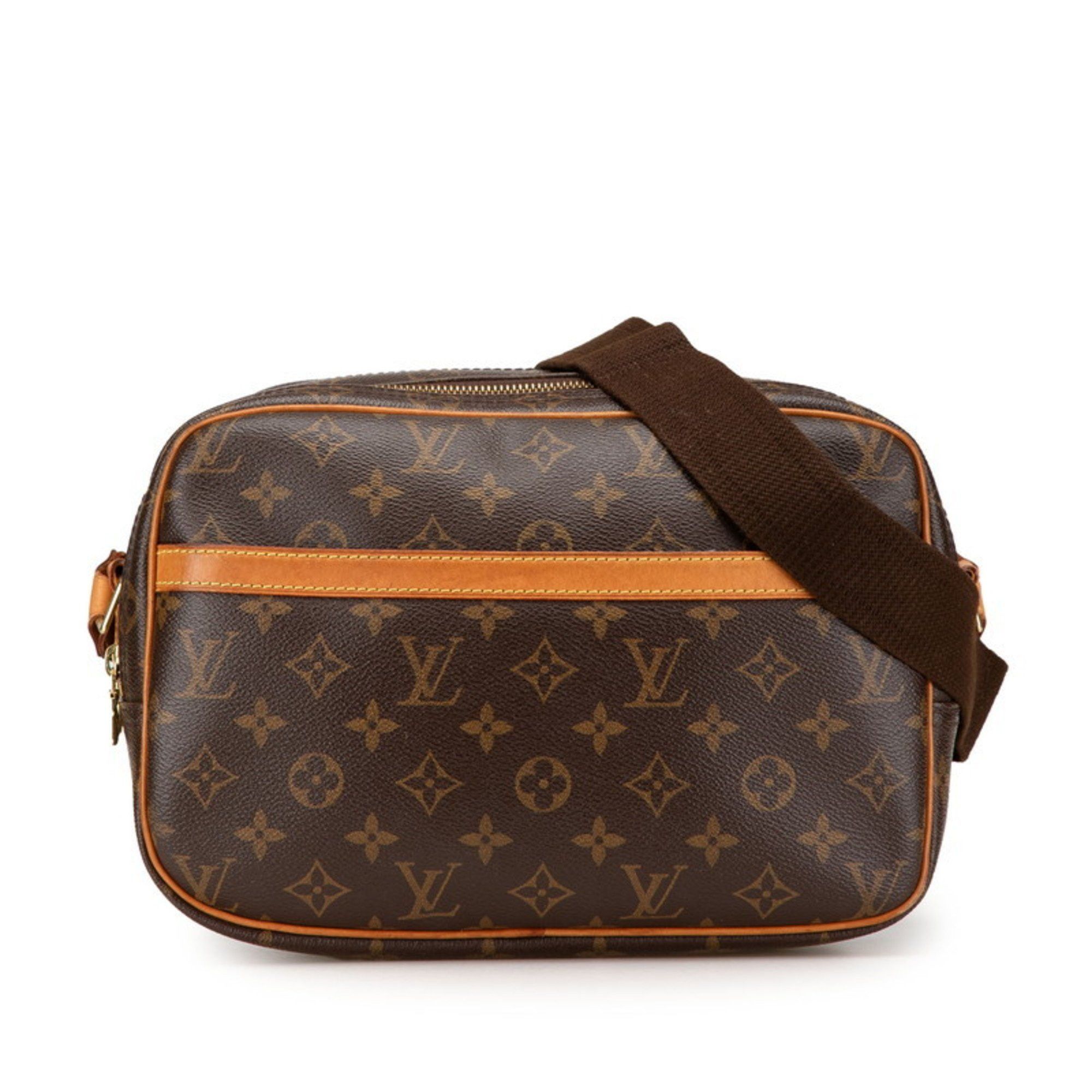 Louis Vuitton Monogram Reporter Pm Shoulder Bag M45254 Brown Pvc Leather Women's Louis Vuitton