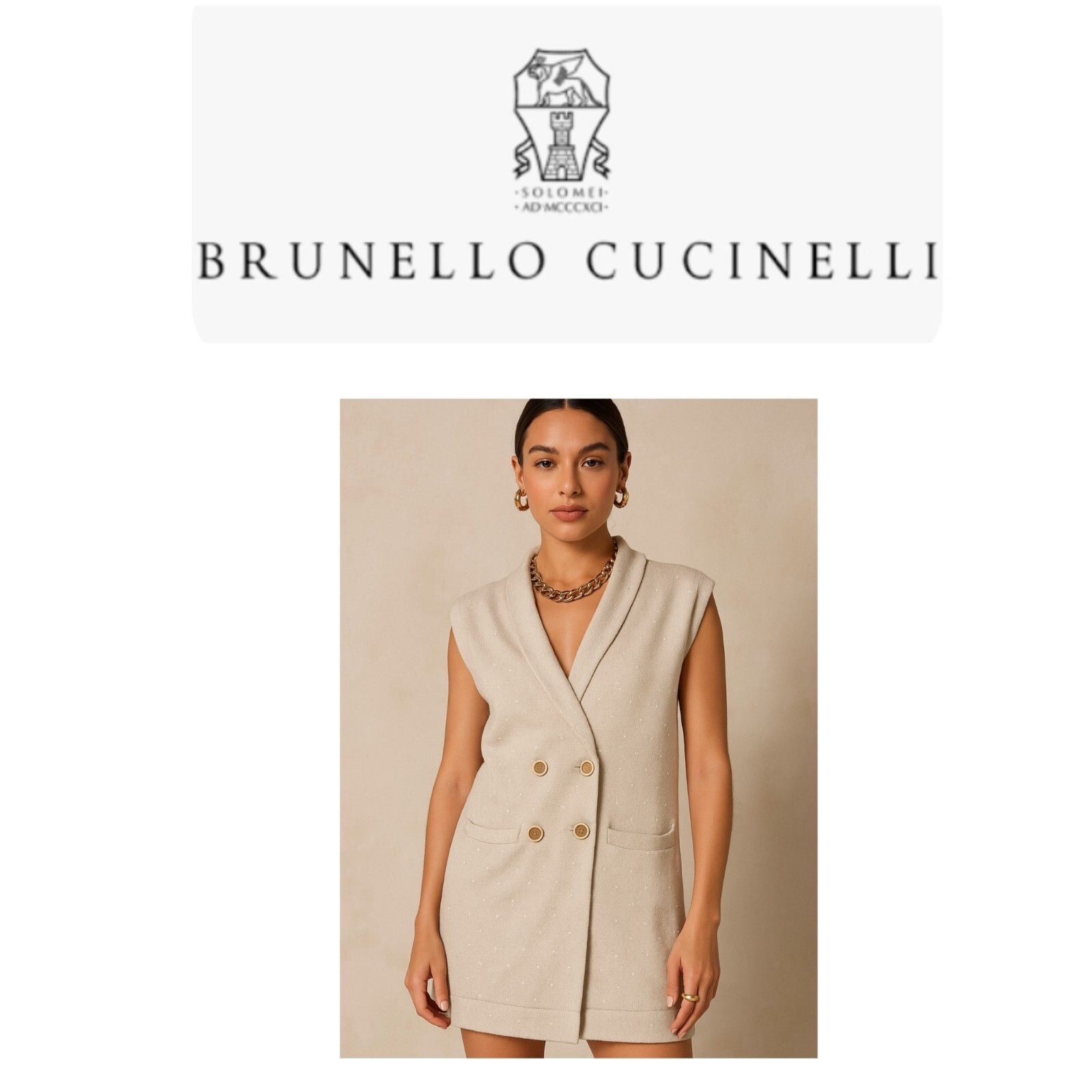 Brunello Cucinelli Brunello Cucinelli Sleeveless Shawl Cardigan Speckled Size M / US 6-8 / IT 42-44 - 14 Thumbnail