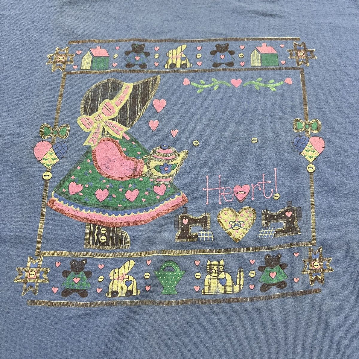 Vintage Vintage 90s Teddy Bear Doll Heart Art single stitch shirt Size US XXL / EU 58 / 5 - 2 Thumbnail