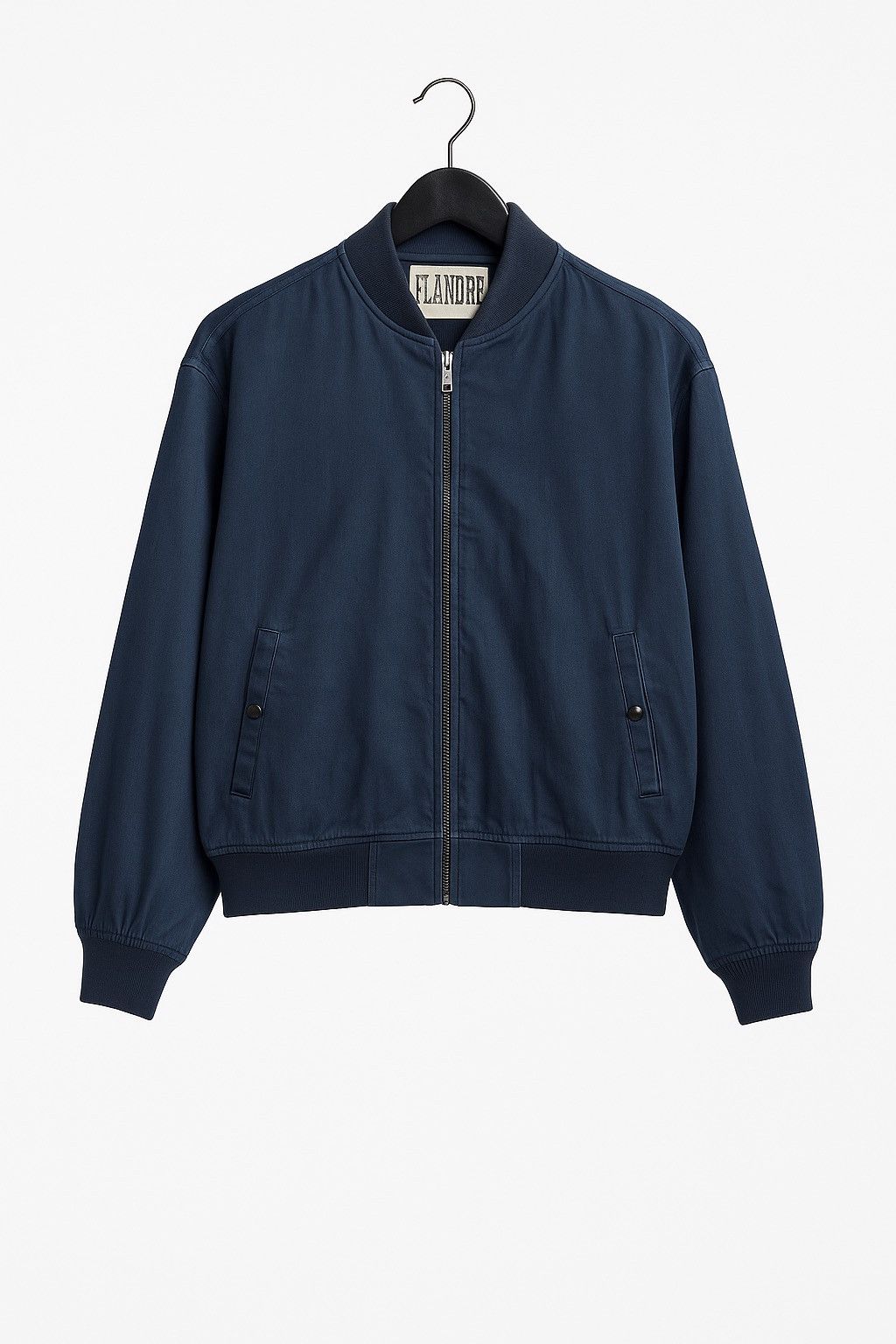 Japanese Brand Vintage Men’s Flandre Navy Bomber Jacket 100% Cotton, Japan Size US M / EU 48-50 / 2 - 2 Thumbnail