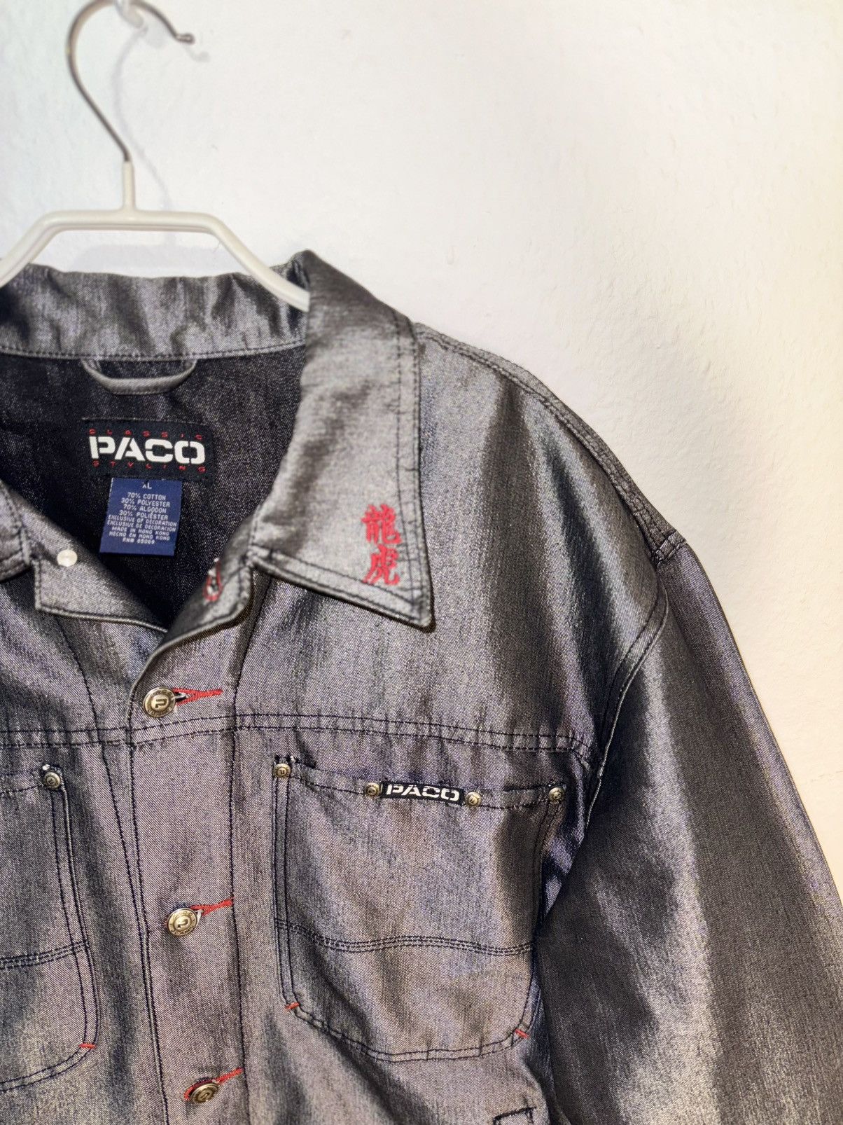 Vintage PACO Dragon & Denim Jacket – Rare Y2K Streetwear Size US XL / EU 56 / 4 - 4 Thumbnail