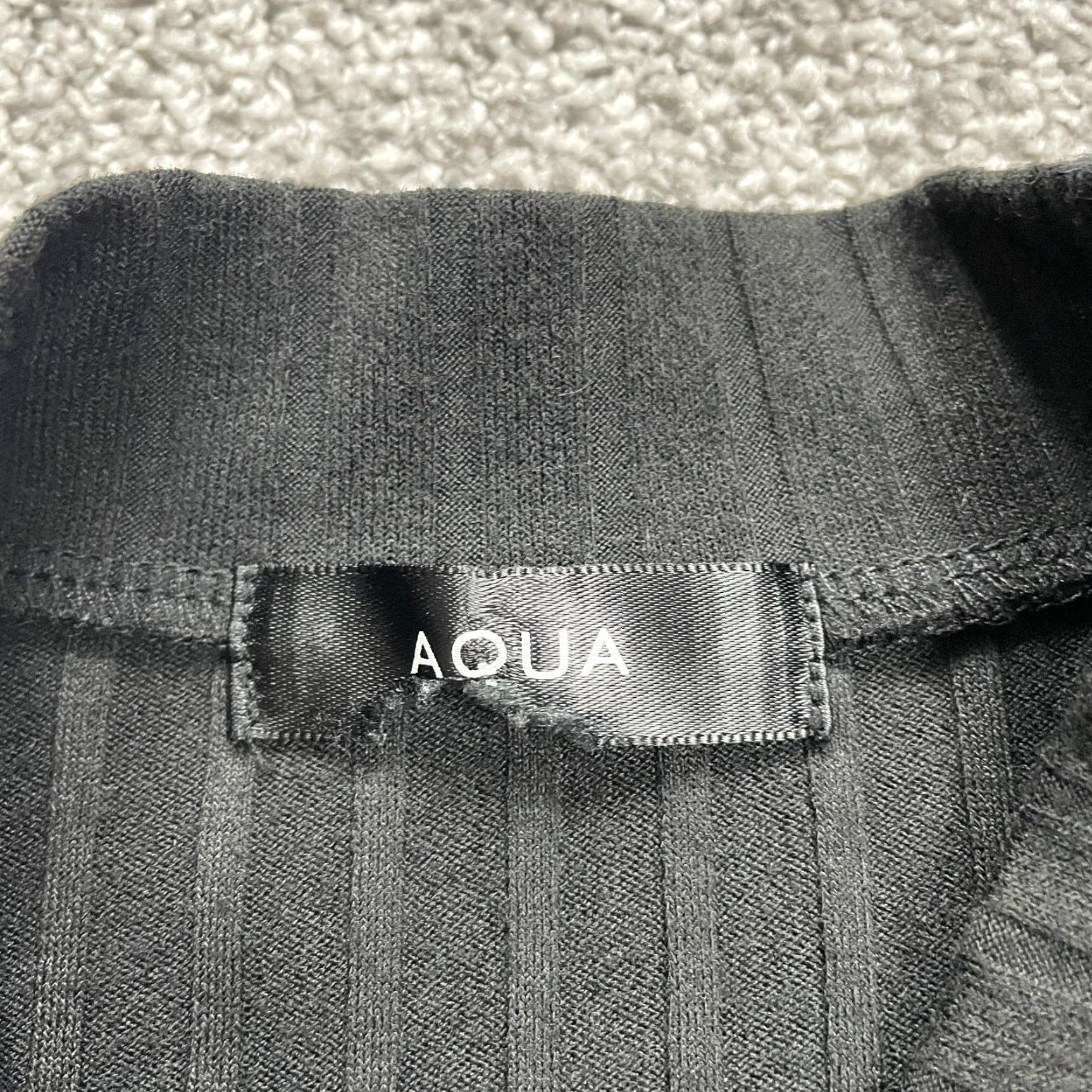 AQUA Aqua Bodycon Midi Dress Womens Small Black Knit Keyhole Neck Shirt? Size S / US 4 / IT 40 - 5 Thumbnail