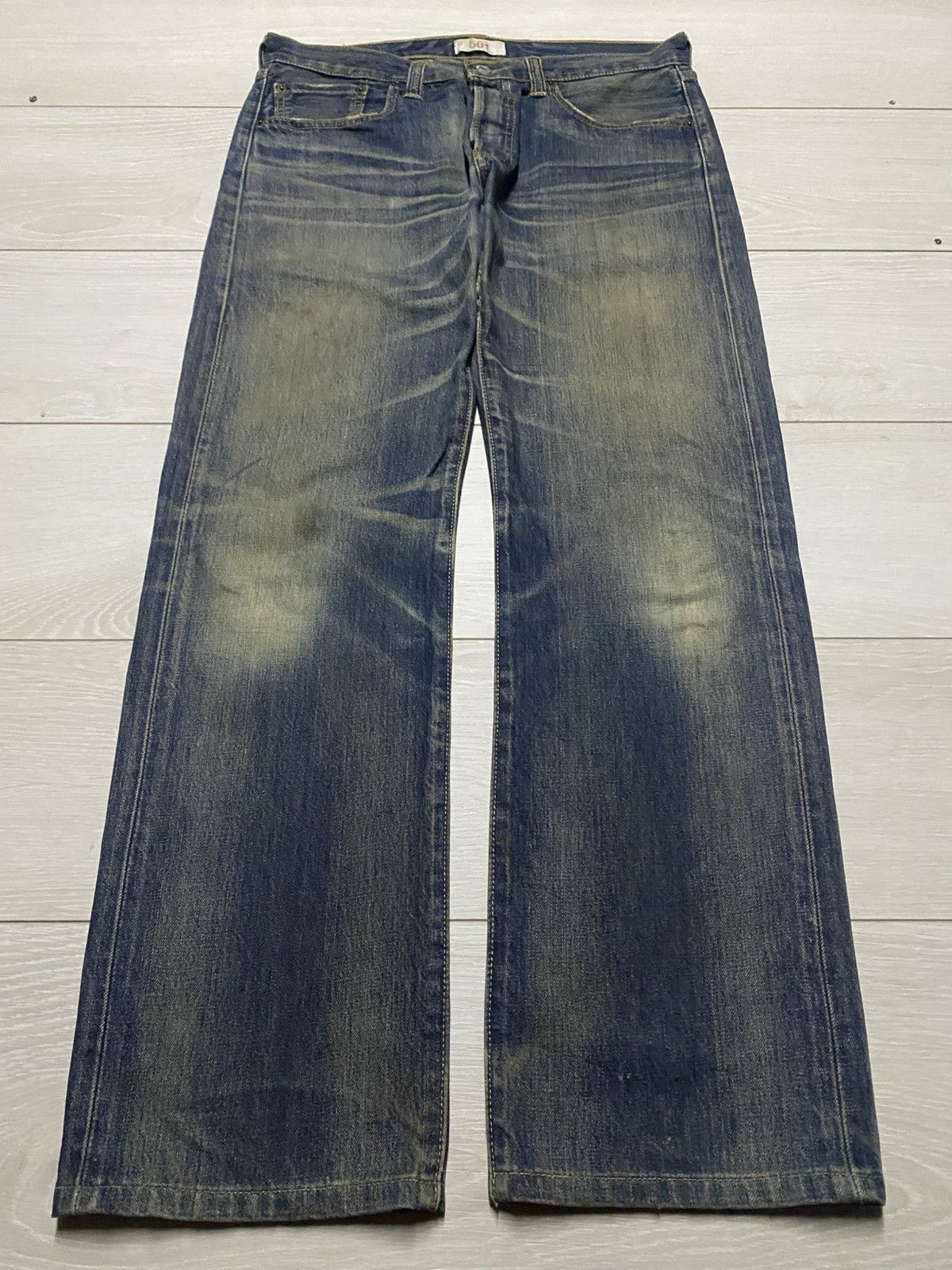 Levi's Vintage Levis 501 Mud Wash Distressed Baggy Jeans Size US 34 / EU 50 - 1 Thumbnail