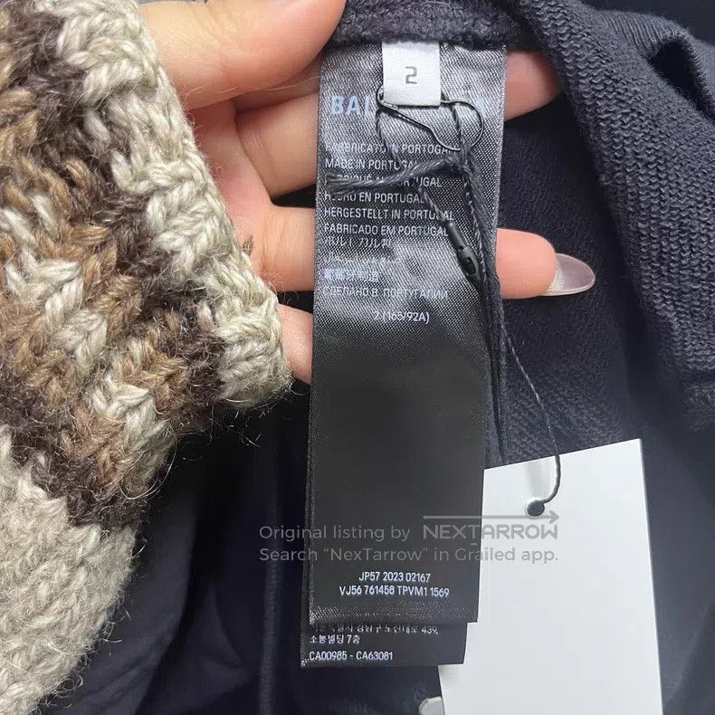 Balenciaga Balenciaga Black Letter Pattern Printed Hooded Long Sleeve Size US M / EU 48-50 / 2 - 4 Thumbnail