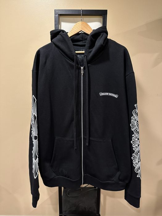 Chrome Hearts Chrome Hearts Black Zip Up Pink Dagger and Eye Chart ...