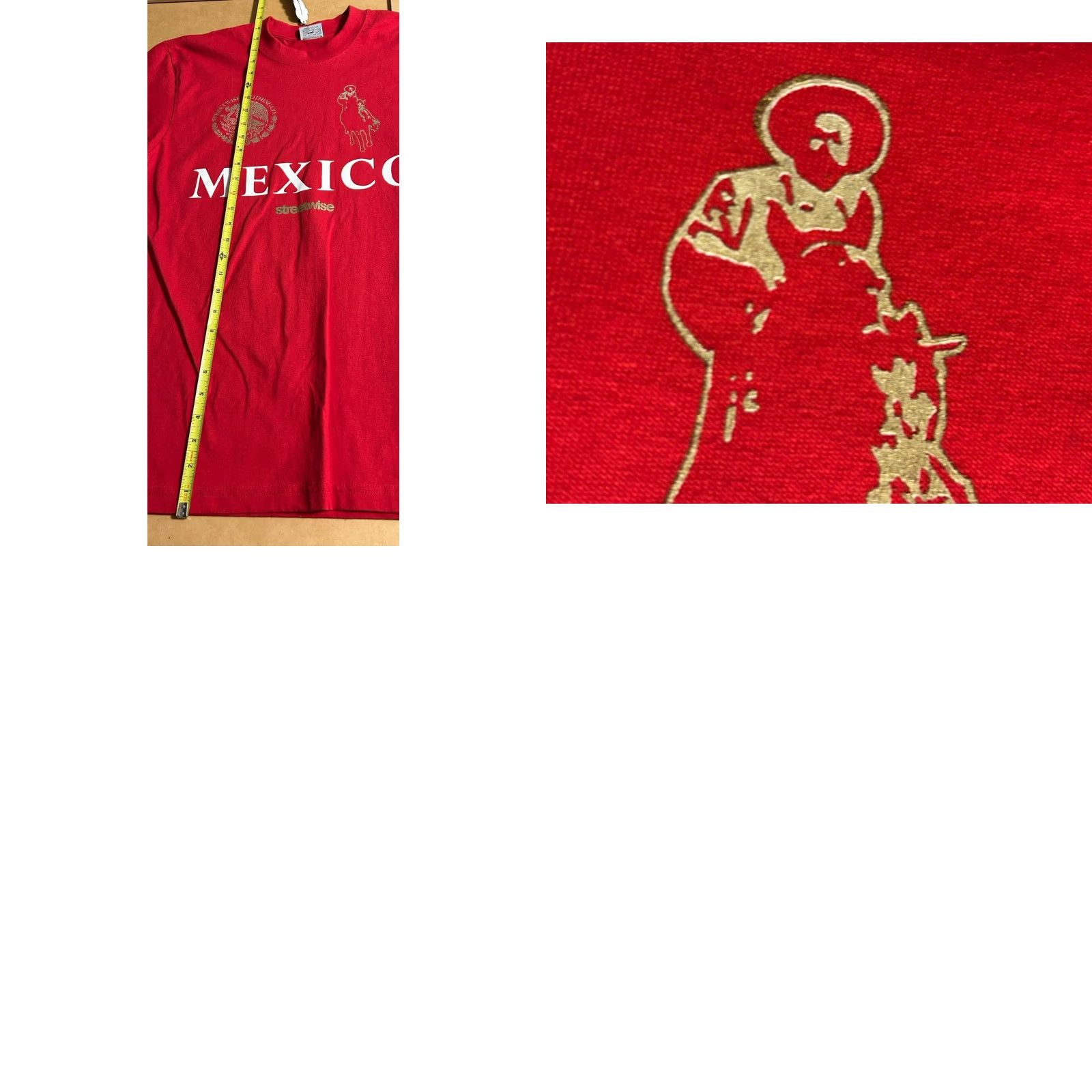Vintage Streetwise Mexico Narco Shirt Men M Red Short Sleeve NWT USA Activewear Short Sleeve Crew Neck Logo Print Boys? Mens Size US M / EU 48-50 / 2 - 11 Thumbnail