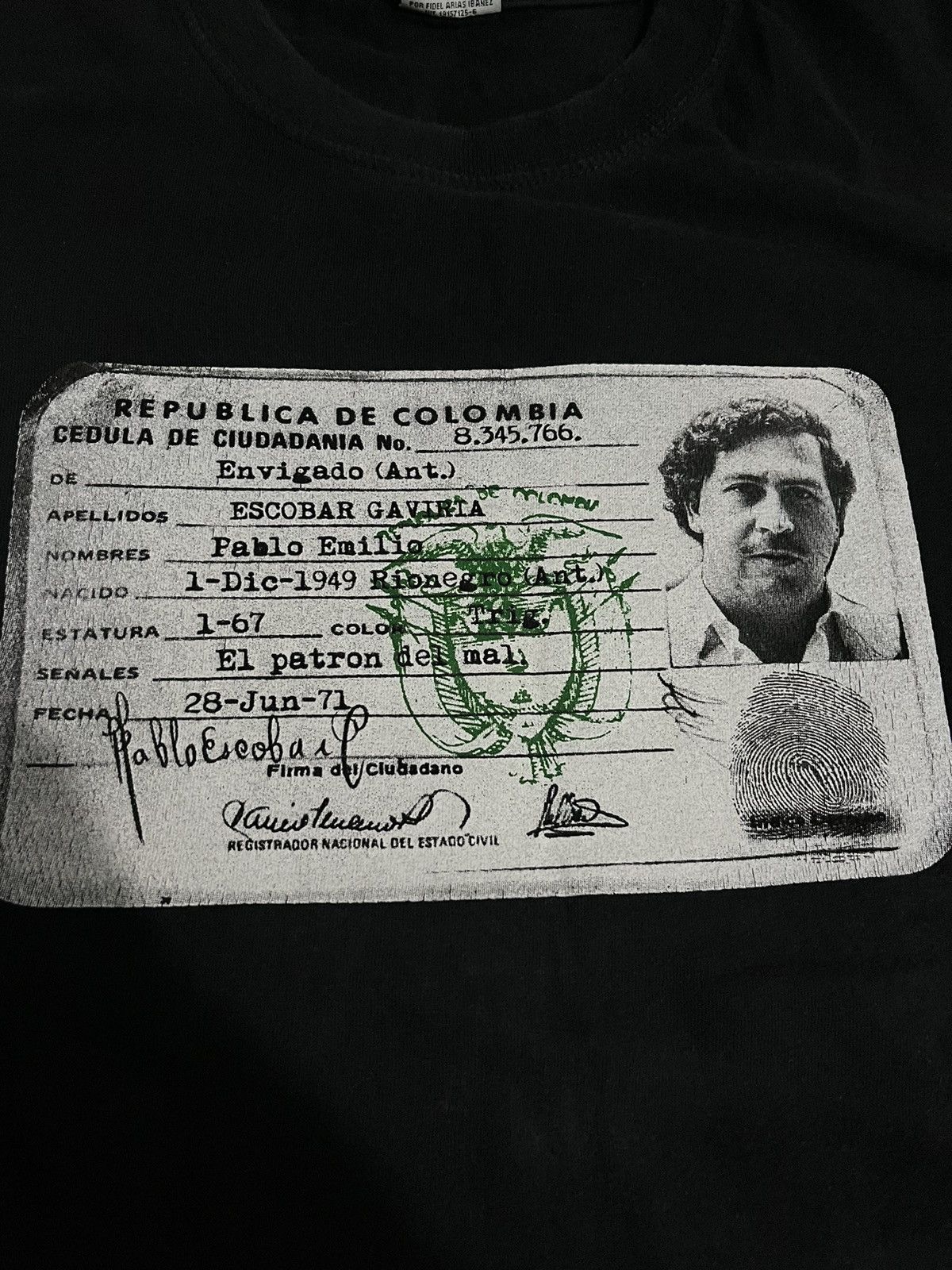 Vintage Pablo Escobar Tee Size US L / EU 52-54 / 3 - 5 Thumbnail