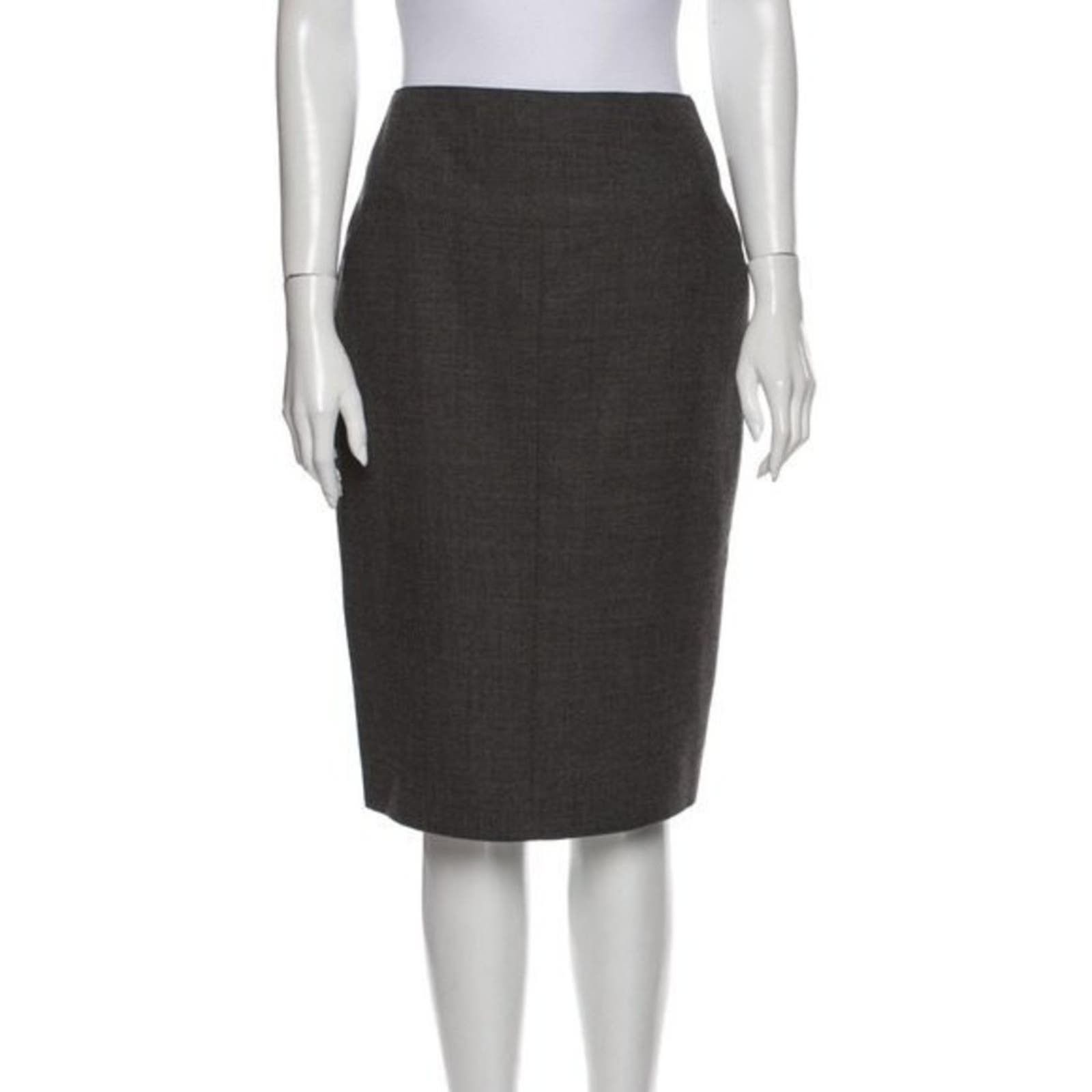 Chanel CHANEL Grey Vintage Knee-Length Skirt, M/US8/FR40 Size 30" / US 8 / IT 44 - 4 Thumbnail