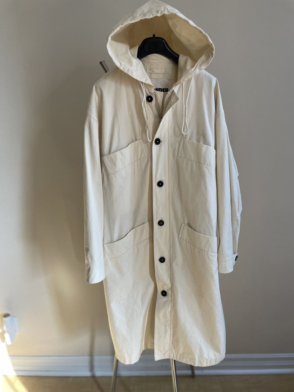 Jil Sander Jil Sander White Hooded Parka Size US XL / EU 56 / 4 - 1 Thumbnail