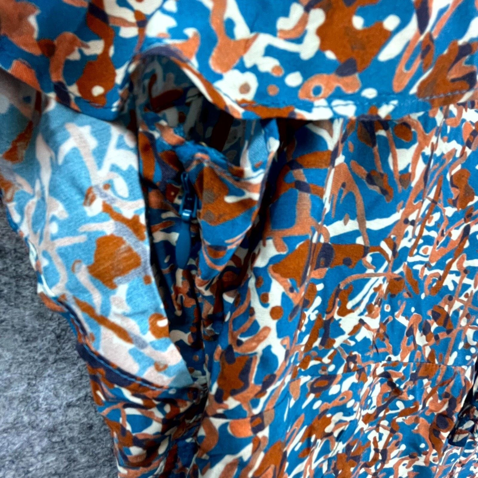 Joie Joie Hunter Mini Dress Womens 8 Fjord Blue Abstract Artsy Size M / US 6-8 / IT 42-44 - 4 Thumbnail