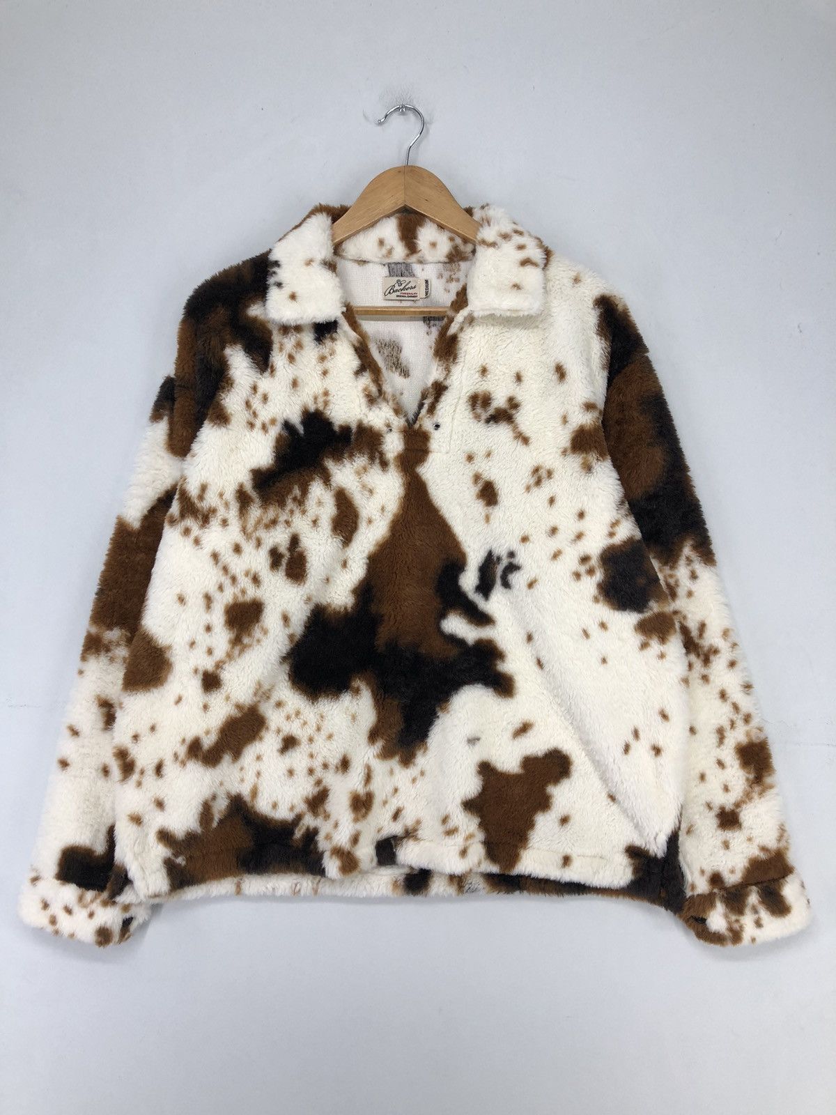Japanese Brand Vintage Backers Cow Print Faux Fur Pullover Top Size US M / EU 48-50 / 2 - 1 Thumbnail