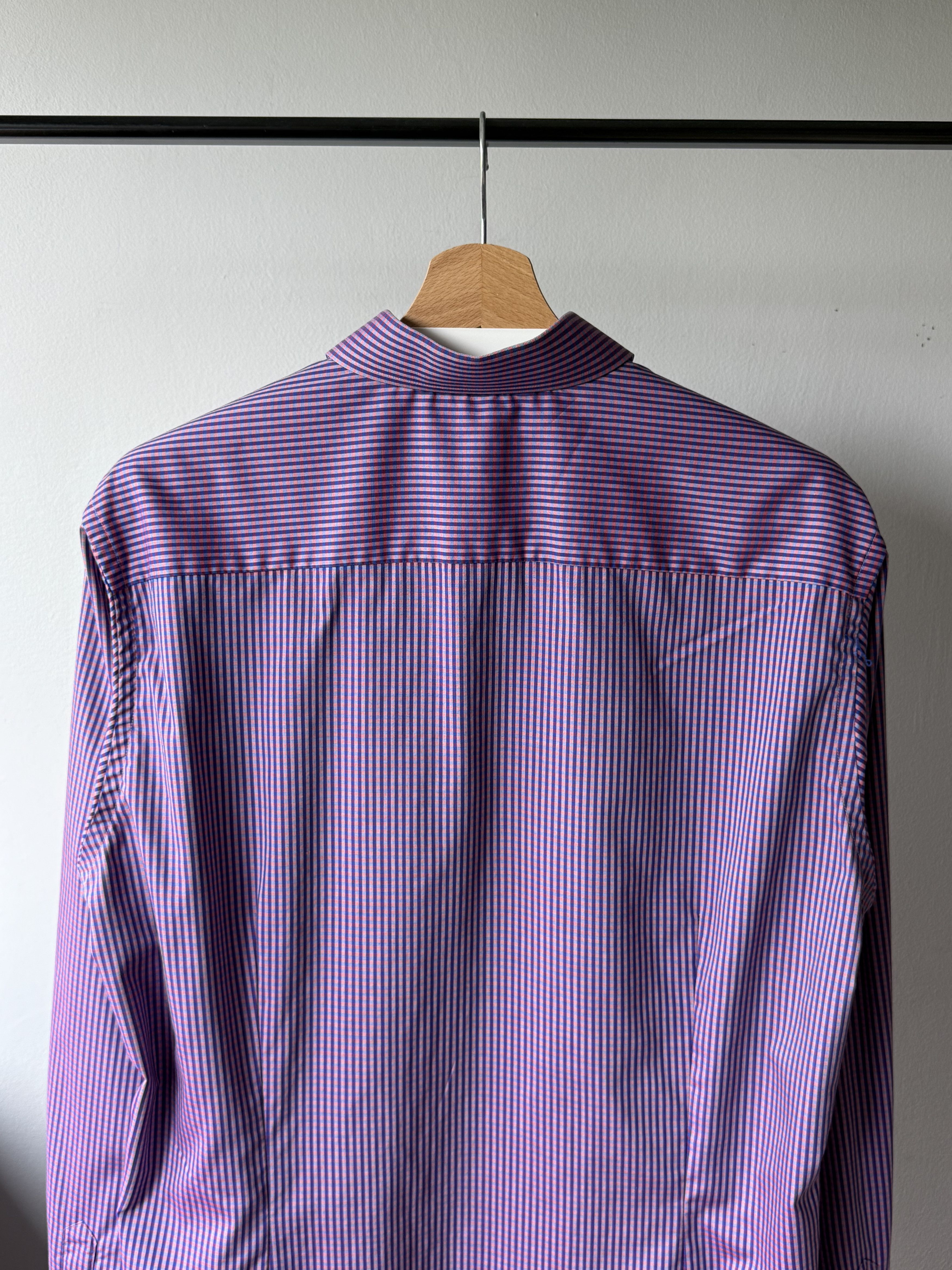 Eton Eton Contemporary Fit Purple Checked Cotton L/S Dress Shirt Size US L / EU 52-54 / 3 - 4 Thumbnail