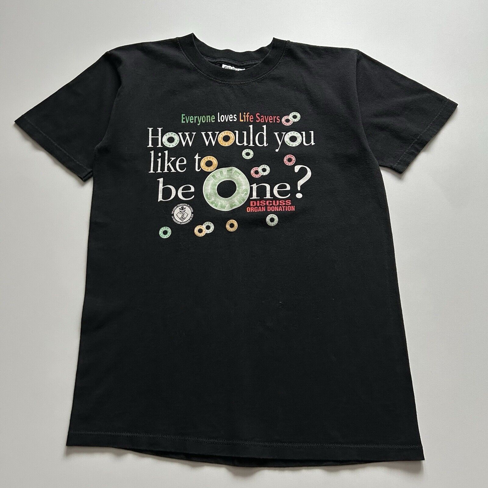 Vintage 90s Life Savers Candy Organ Donation T Shirt Small