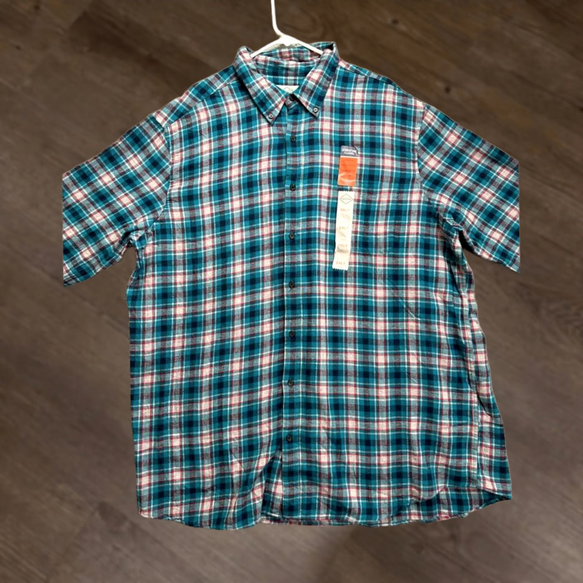 Vintage VINTAGE? No. St. Johns Bay Super Soft Flannel Shirt Men 2XLT Big Tall Teal Plaid Button Up NEW Size US XXL / EU 58 / 5 - 1 Thumbnail
