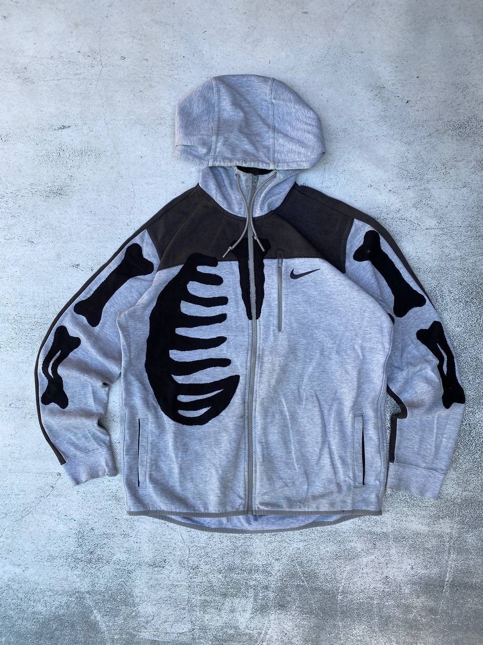 Vintage Nike Kizaru Skeleton Custom Y2K Faded Hoodie