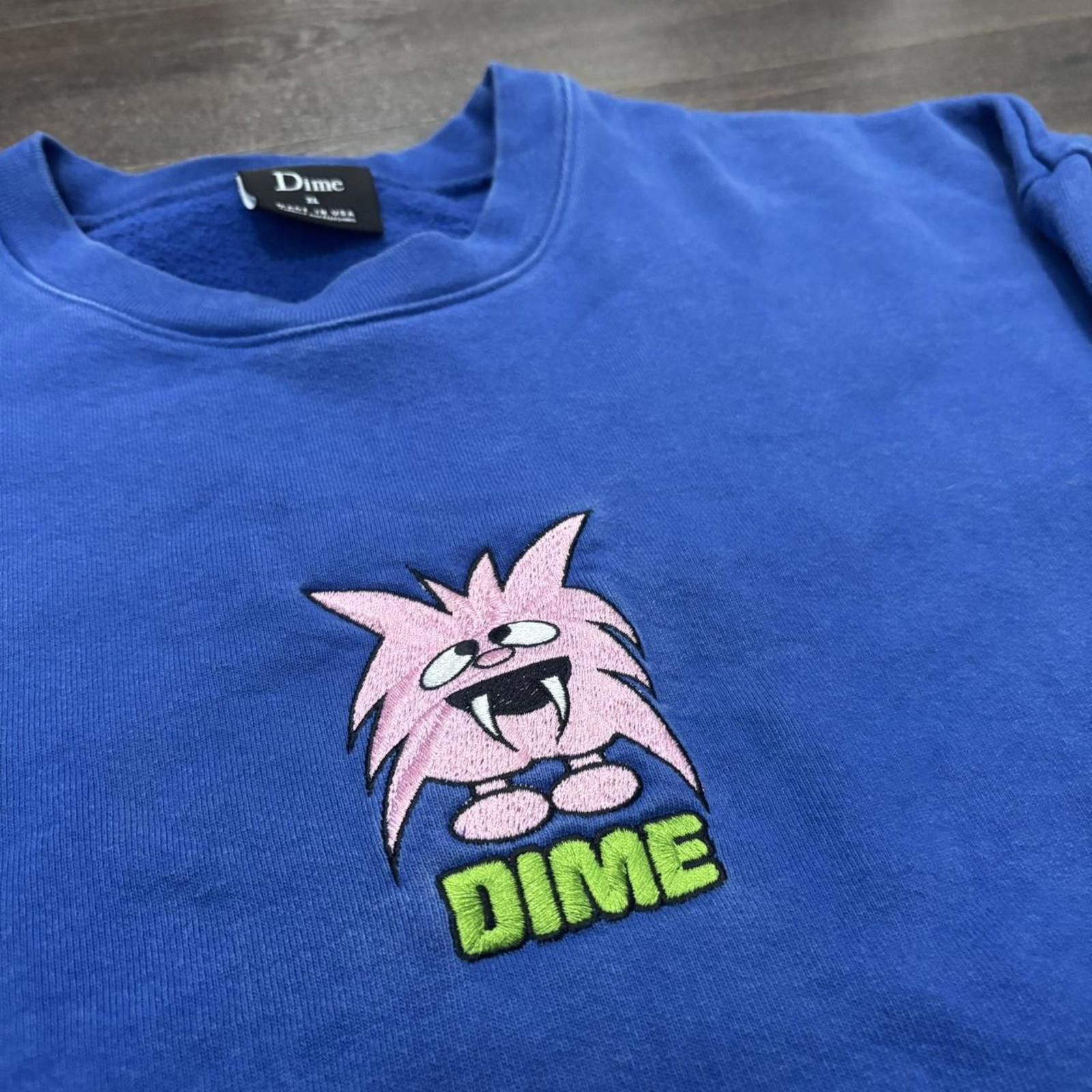 Dime dime embroidered heavy crewneck sweatshirt XL Size US XL / EU 56 / 4 - 1 Thumbnail