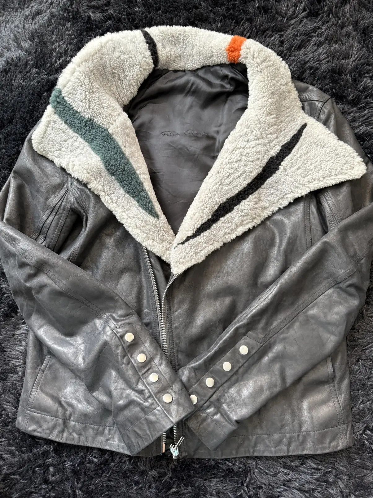 Rick Owens Bauhaus Shearling Jacket Fall 2022 Size US L / EU 52-54 / 3 - 6 Thumbnail