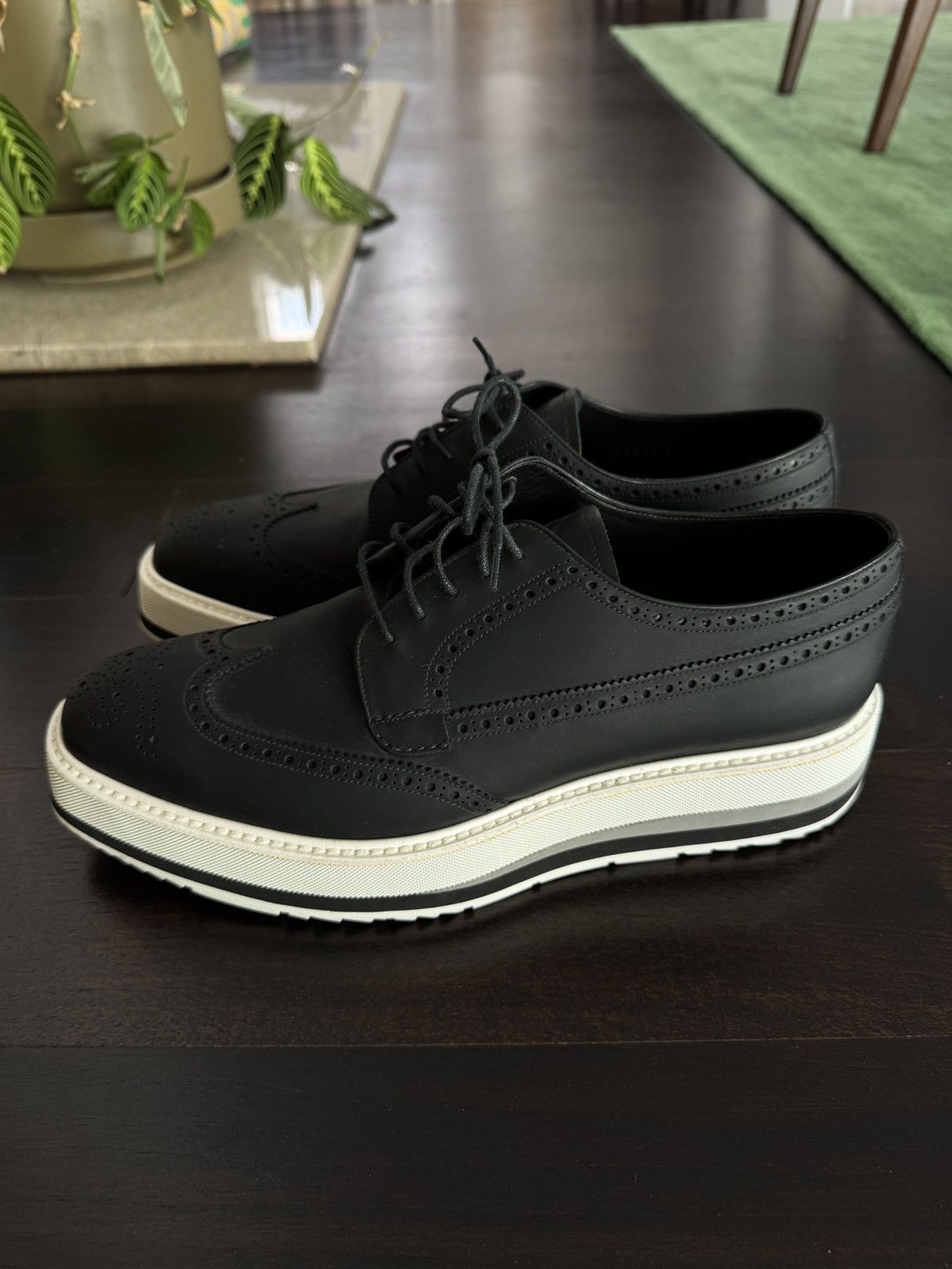 Prada Prada Black Lace-Up Brogue Platform Dress Shoes Size US 9 / EU 42 - 4 Thumbnail