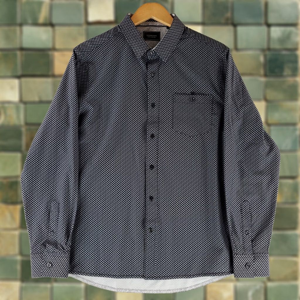 Vintage 7 Diamonds Button Down Short Sleeve Shirt Geometric Black Mens M 4 Way Stretch Shirt Size US M / EU 48-50 / 2 - 1 Thumbnail
